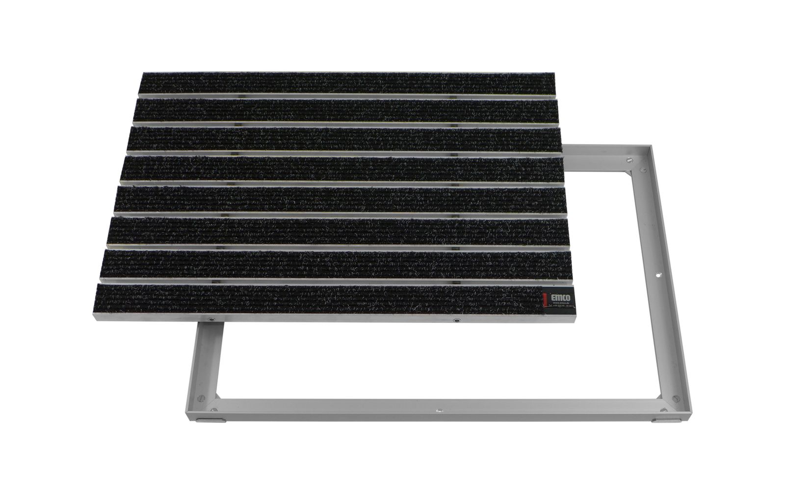 Emco Eingangsmatte DIPLOMAT + Rahmen 15mm Aluminium | 60x40cm | Large Rips Anthrazit - Bild 1