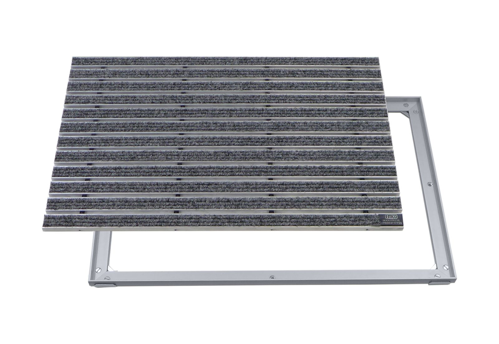 Emco Eingangsmatte DIPLOMAT + Rahmen 25mm Aluminium | 100x60cm | Rips Hellgrau - Bild 1