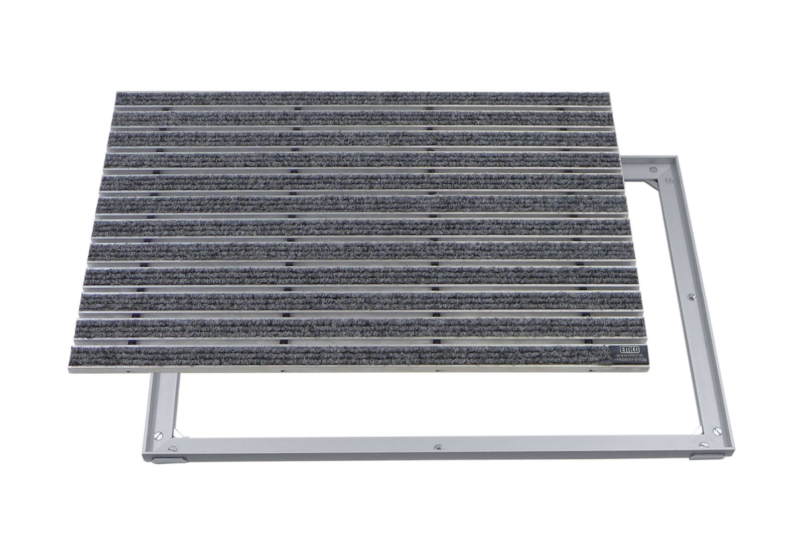 Emco Eingangsmatte DIPLOMAT + Rahmen 15mm Aluminium | 75x50cm | Rips Hellgrau - Bild 1