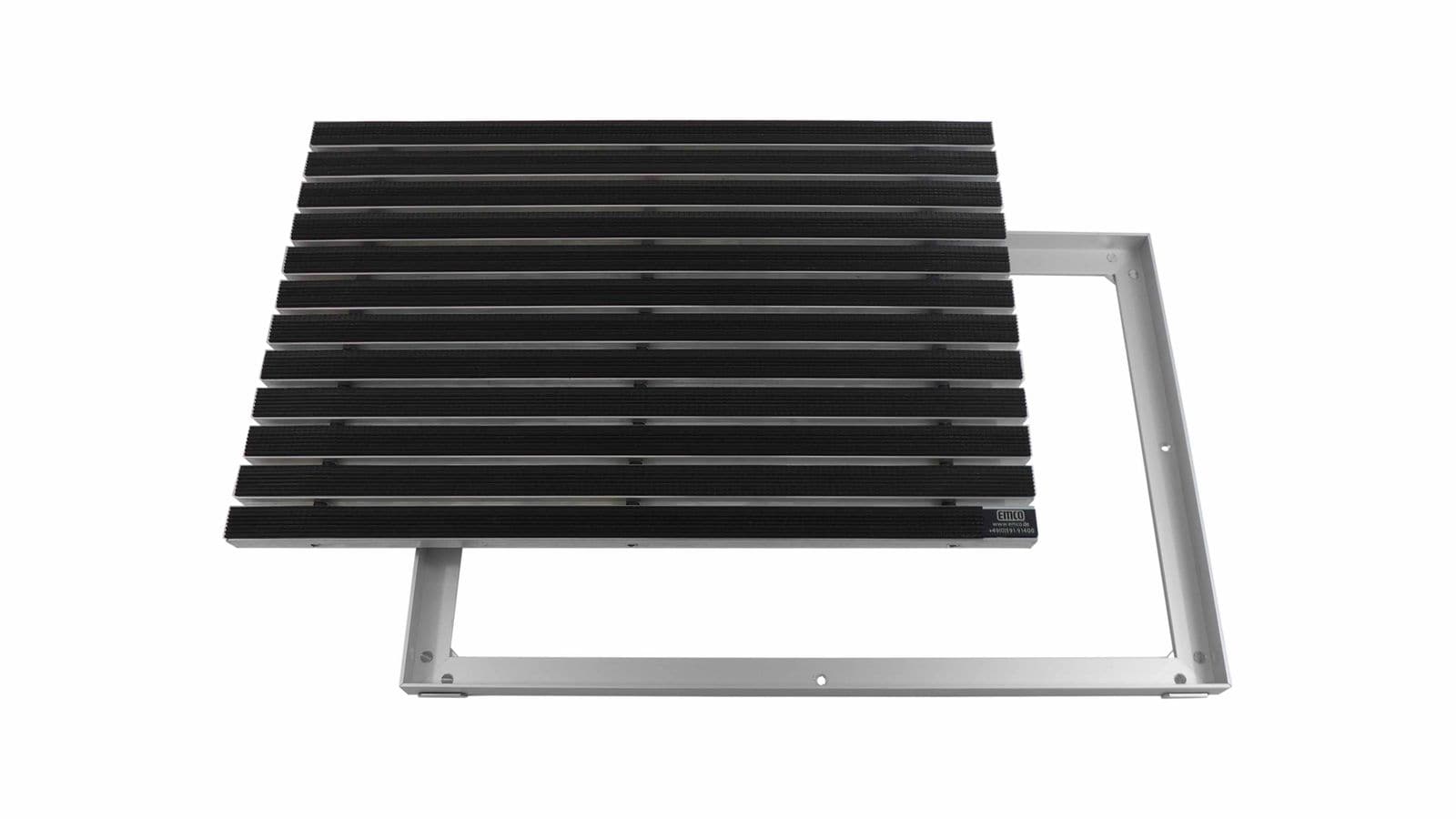 Emco Eingangsmatte DIPLOMAT + Rahmen 25mm Aluminium | 75x50cm | Gummi Schwarz - Bild 1