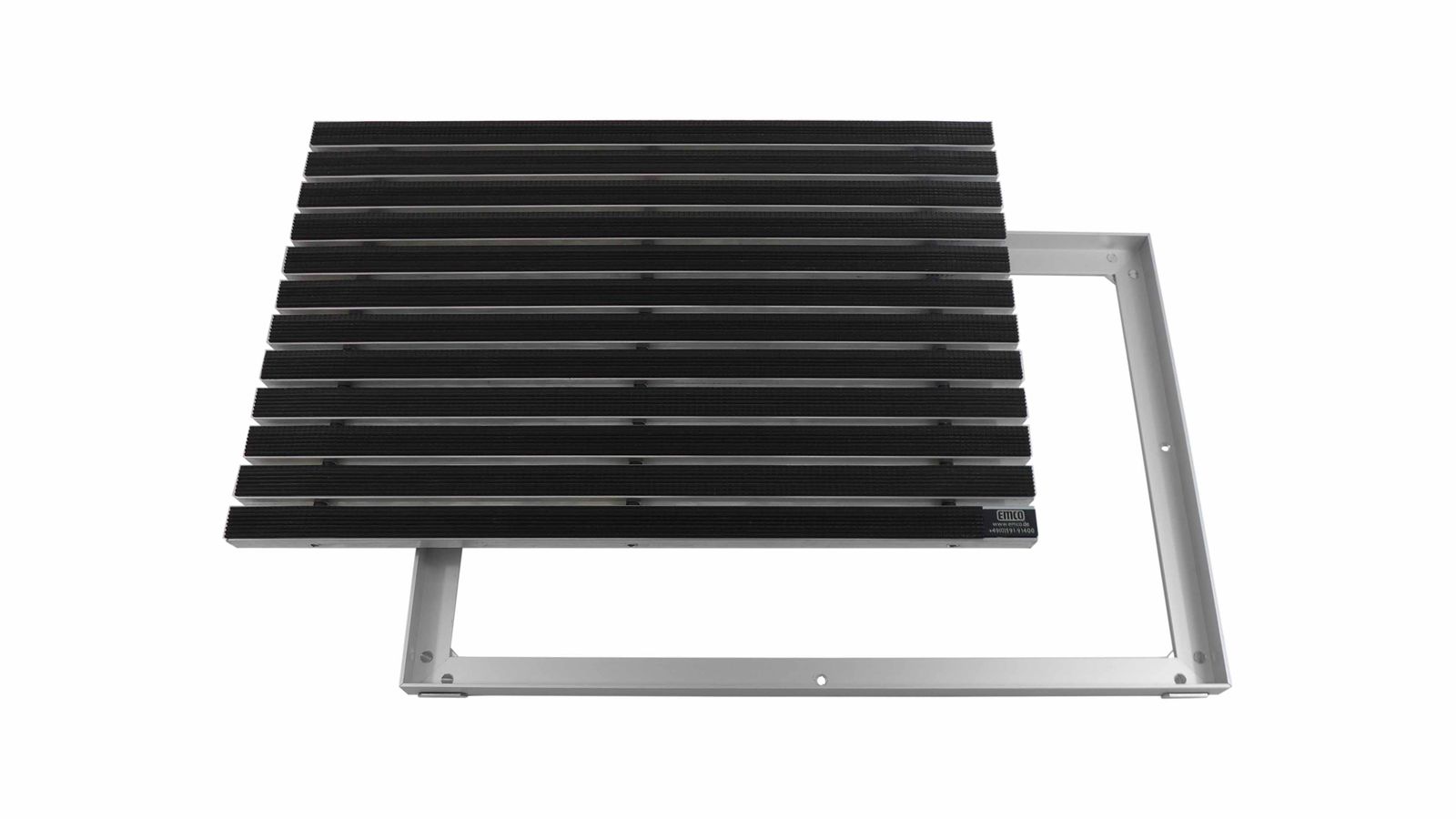 Emco Eingangsmatte DIPLOMAT + Rahmen 25mm Aluminium | 100x50cm | Gummi Schwarz - Bild 1