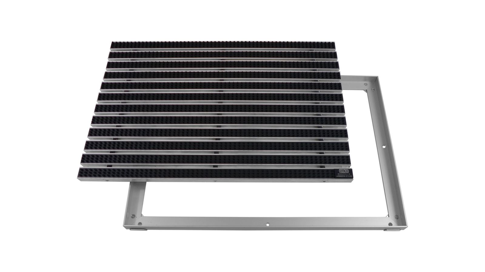 Emco Eingangsmatte DIPLOMAT + Rahmen 25mm Aluminium | 60x40cm | B&uuml;rsten Schwarz - Bild 1