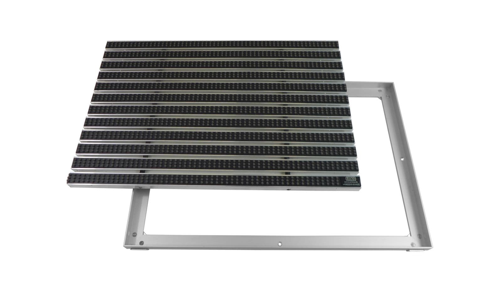 Emco Eingangsmatte DIPLOMAT + Rahmen 25mm Aluminium | 75x50cm | B&uuml;rsten Grau - Bild 1