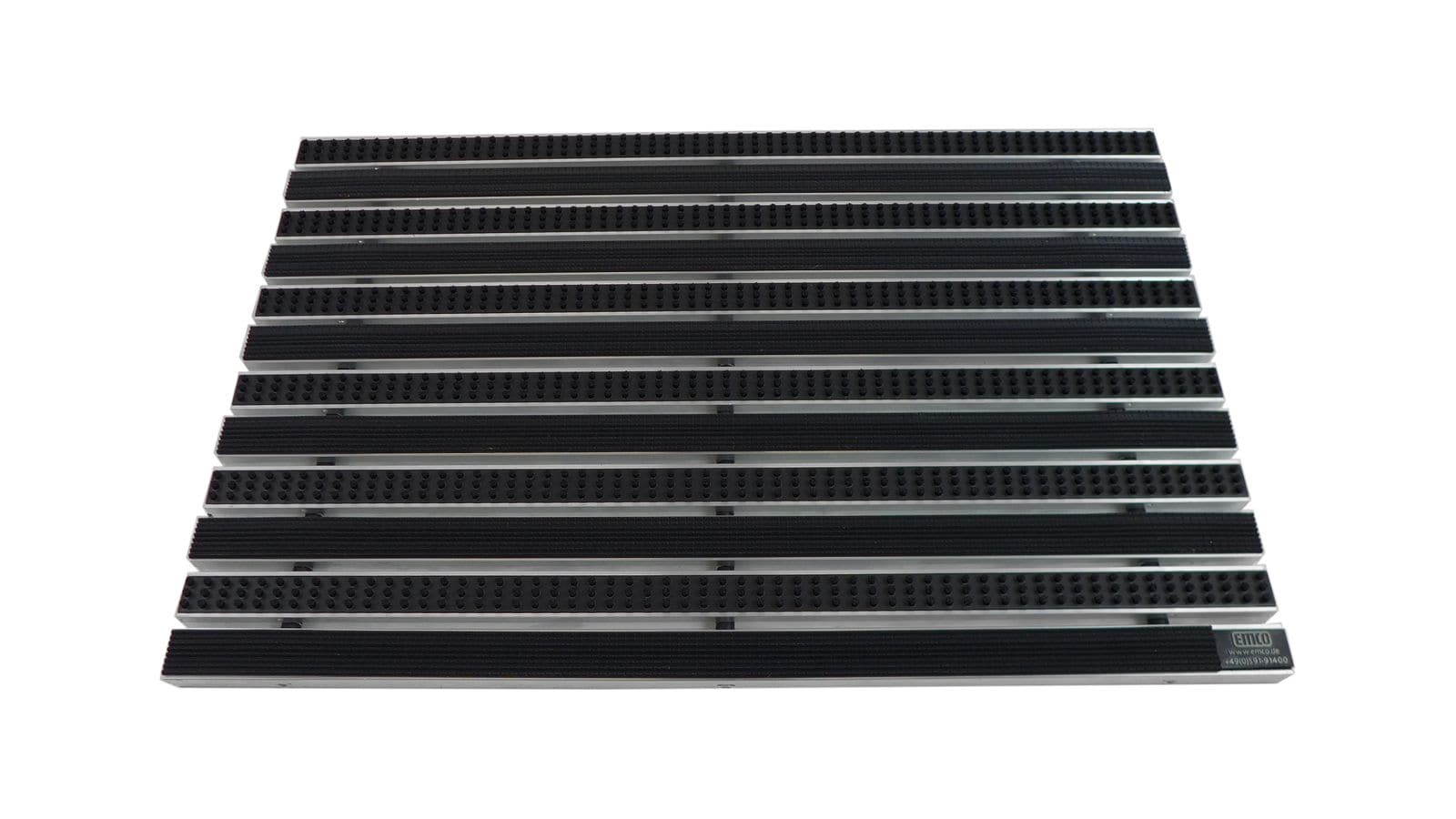 Emco Eingangsmatte DIPLOMAT 22mm | 60x40cm | Gummi Schwarz + B&uuml;rsten Schwarz - Bild 1
