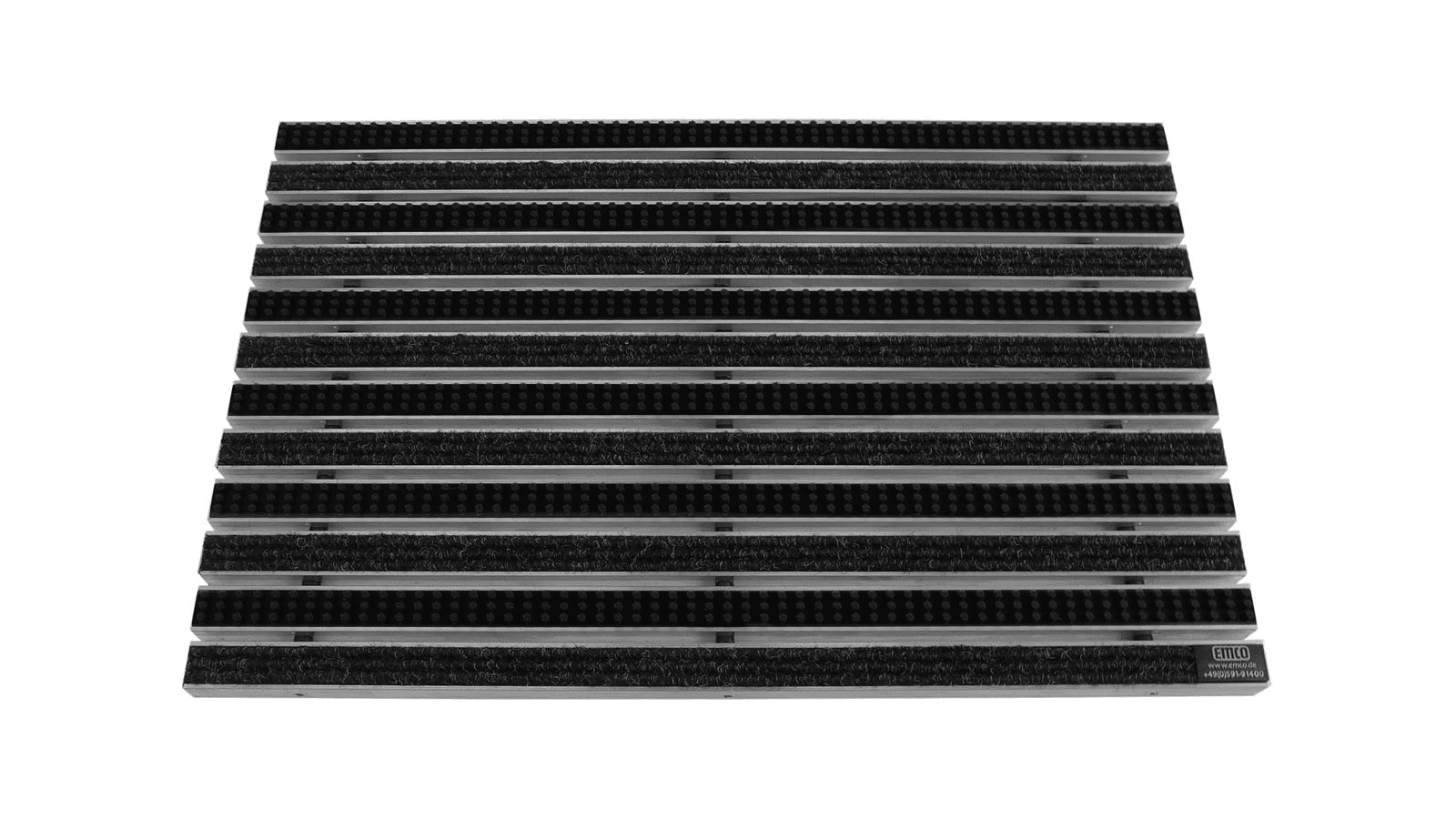 Emco Eingangsmatte DIPLOMAT 22mm | 75x50cm | Rips Anthrazit + B&uuml;rsten Schwarz - Bild 1