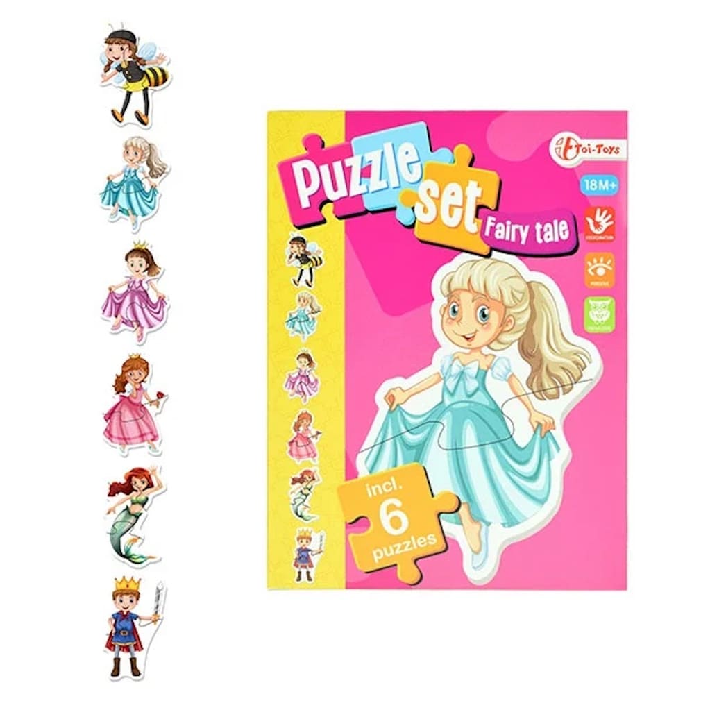 Toi-Toys Puzzlespiel M&auml;rchen mit 6 M&auml;rchenfiguren - Bild 1