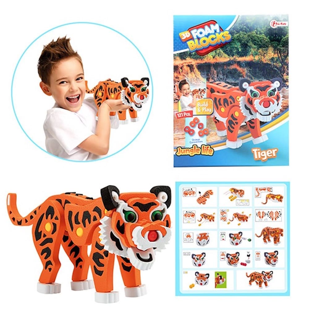 Toi-Toys Tiger 3D Puzzle Schaumstoff Bengaltiger - Bild 1