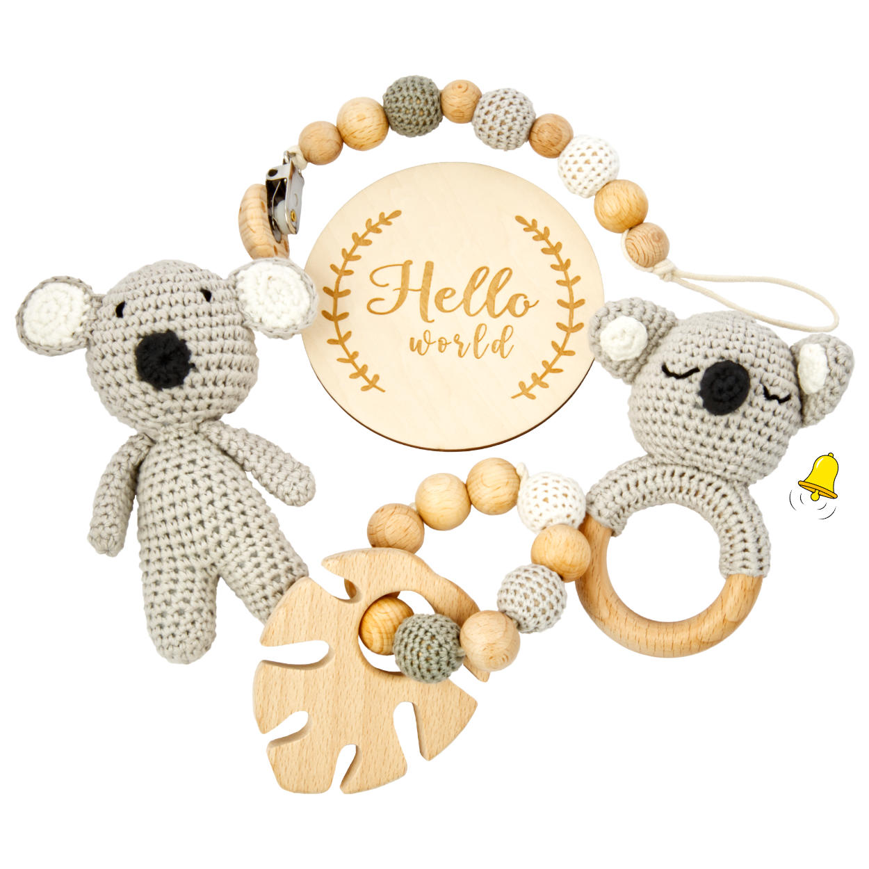 miniHeld Handgestrickter Koala Lako Geschenkbox zur Geburt oder Babyparty - Bild 1