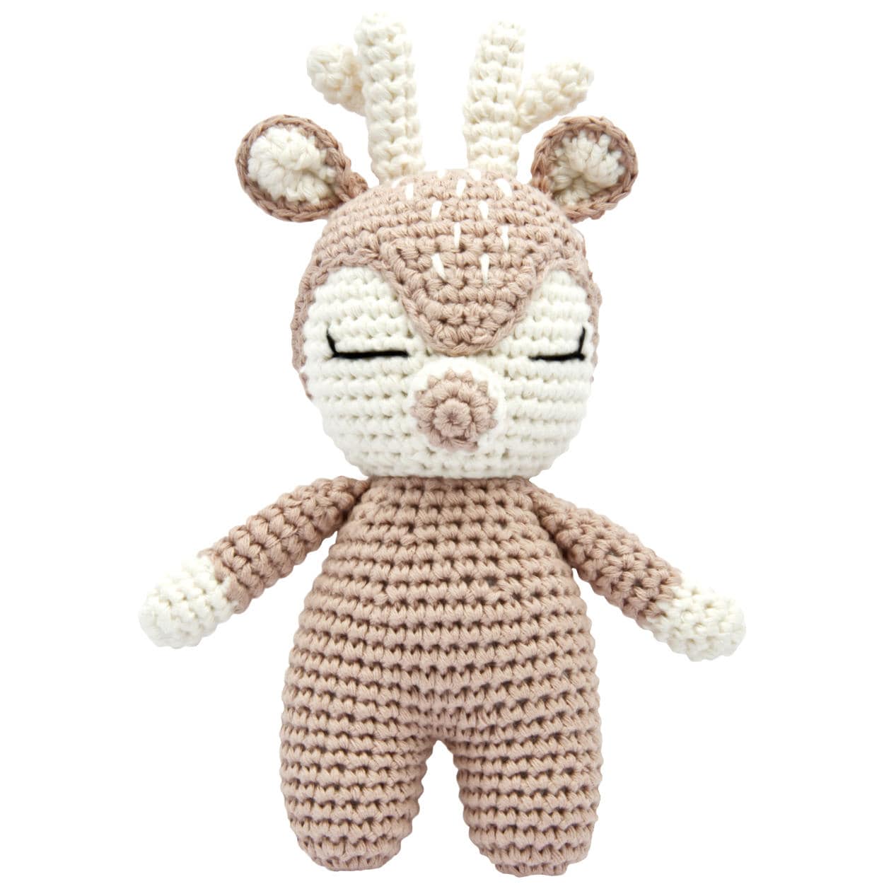miniHeld Handgestricktes Reh geh&auml;kelt aus Baumwolle Spielzeug 18 cm - Bild 1