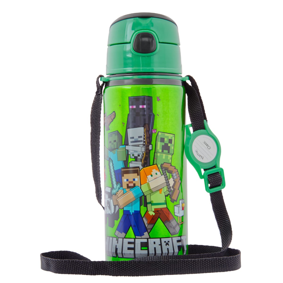 miniHeld Kinder Trinkflasche Minecraft 600ml Tragegurt Aluminium GameCharakter - Bild 1