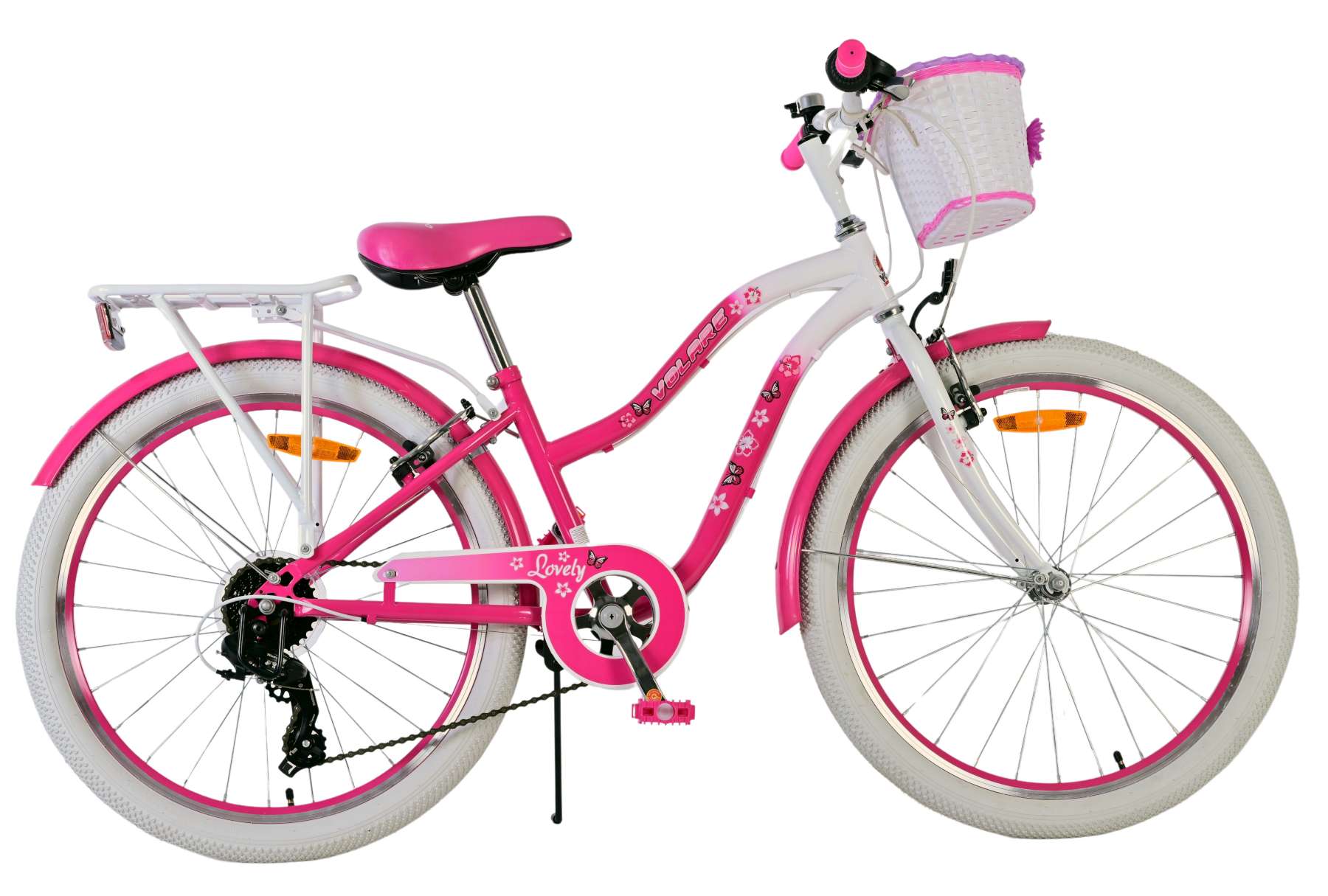 Volare Kinderfahrrad Lovely Fahrrad f&uuml;r M&auml;dchen 24 Zoll Kinderrad in Rosa - Bild 1
