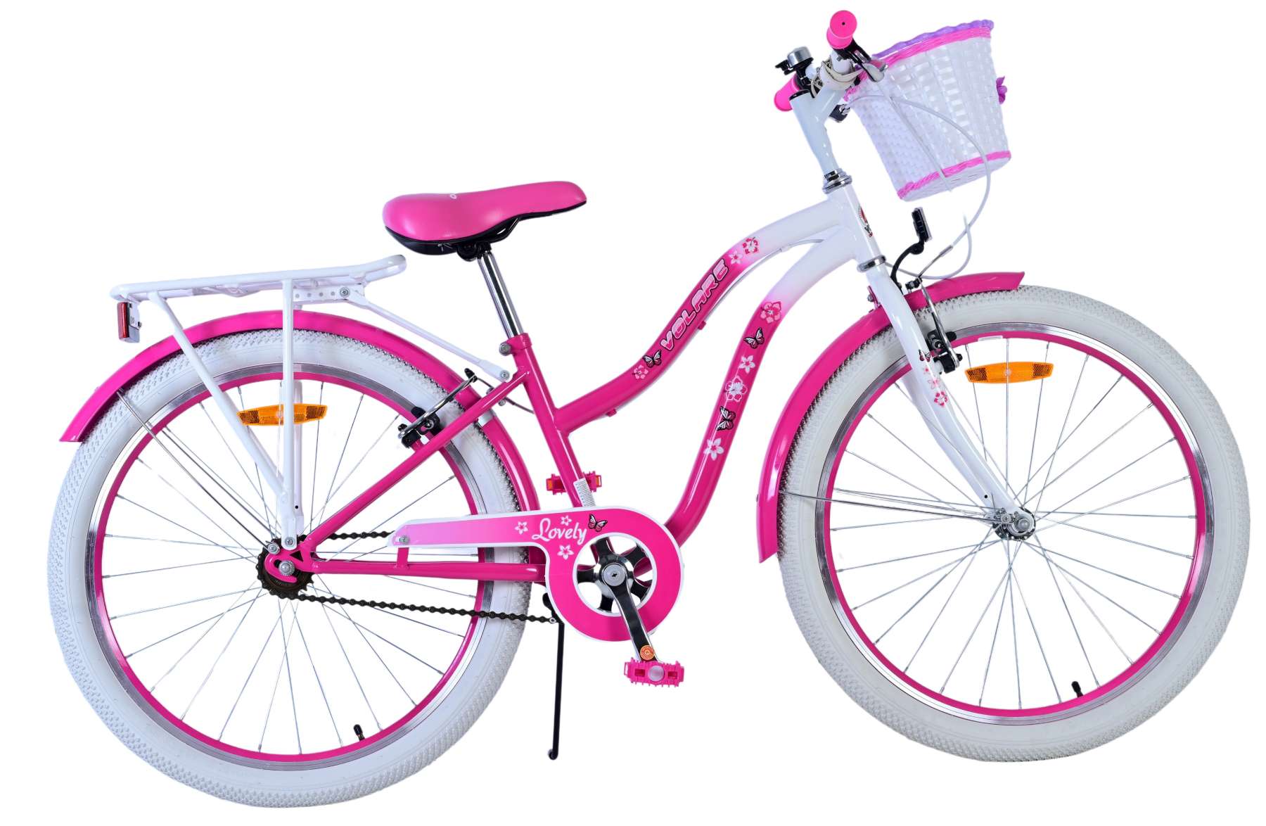 Volare Kinderfahrrad Lovely f&uuml;r M&auml;dchen 24 Zoll Kinderrad in Lila, Zwei Handbremsen - Bild 1