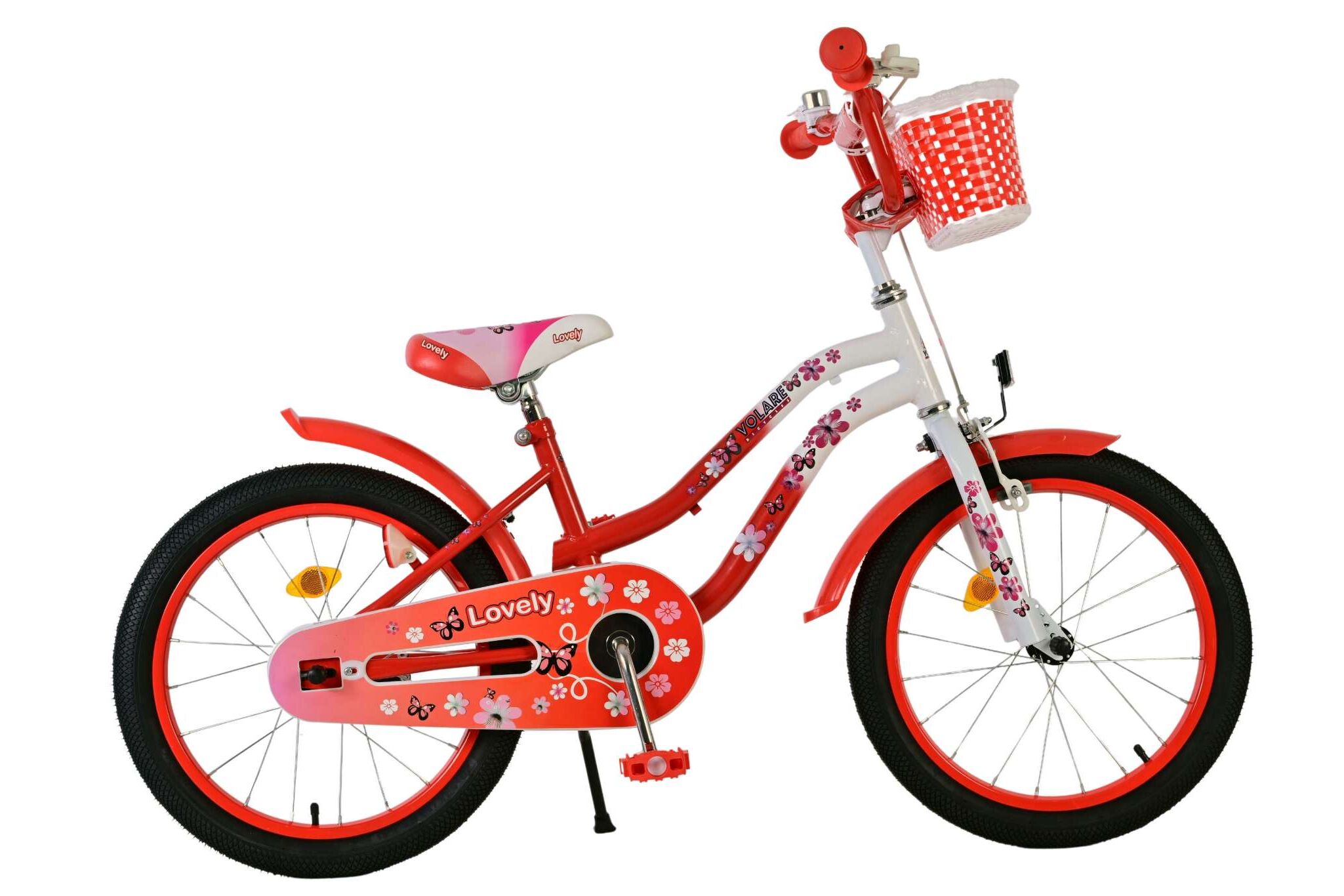 Volare Kinderfahrrad Lovely f&uuml;r M&auml;dchen 18 Zoll Kinderrad in Rot Wei&szlig; - Bild 1