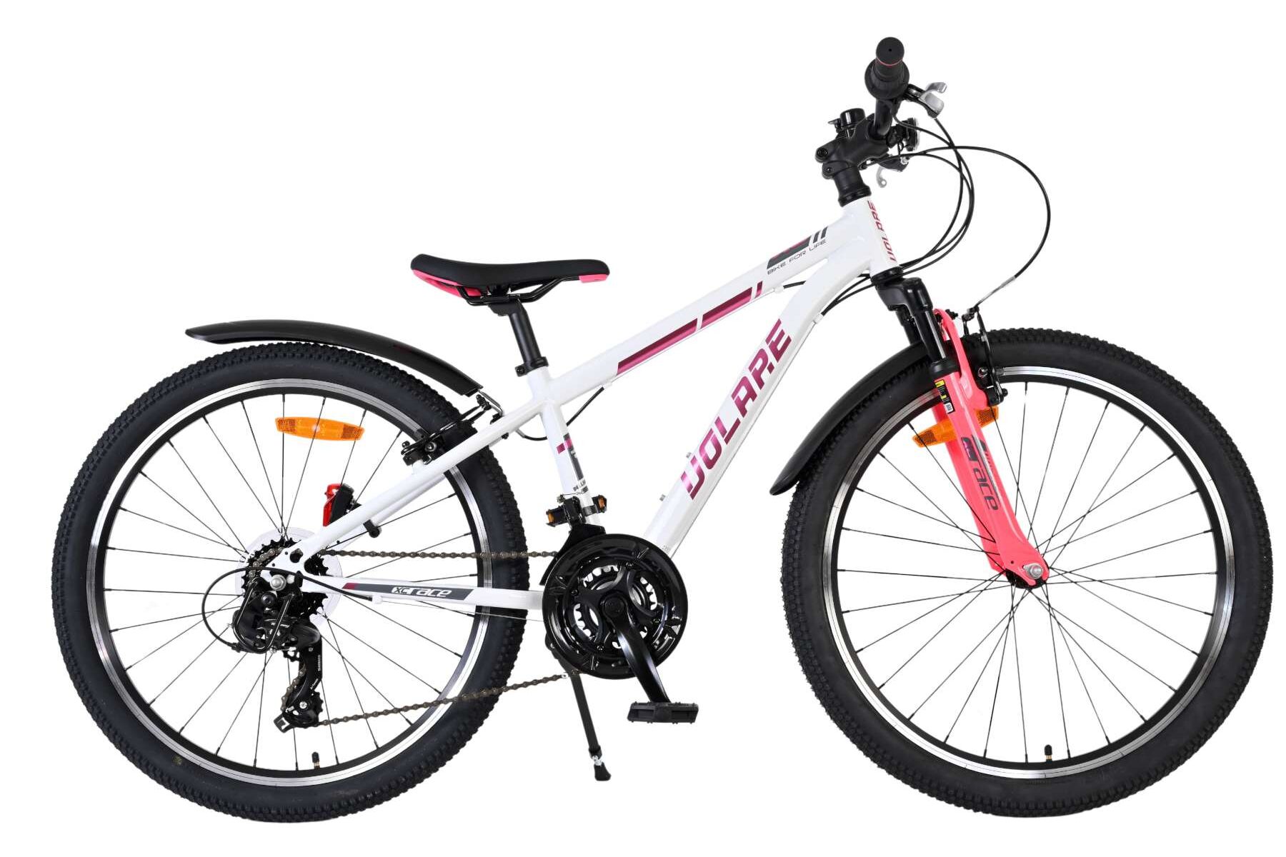 Volare Kinderfahrrad XC Race 24 Zoll Kinderrad in Wei&szlig;/Rosa, 21 G&auml;nge - Bild 1