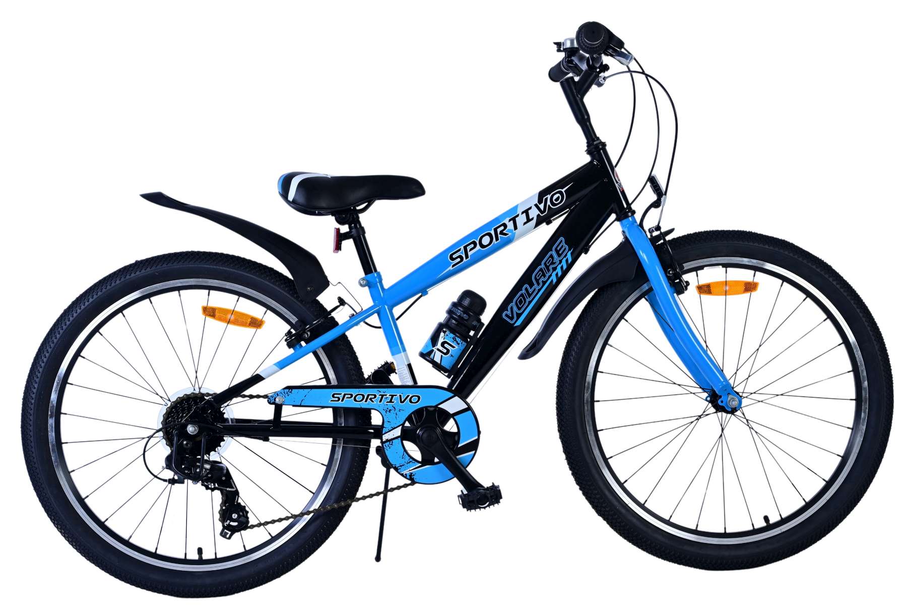 Volare Kinderfahrrad Sportivo f&uuml;r Jungen 24 Zoll Kinderrad in Schwarz/Blau, 7 G&auml;nge - Bild 1