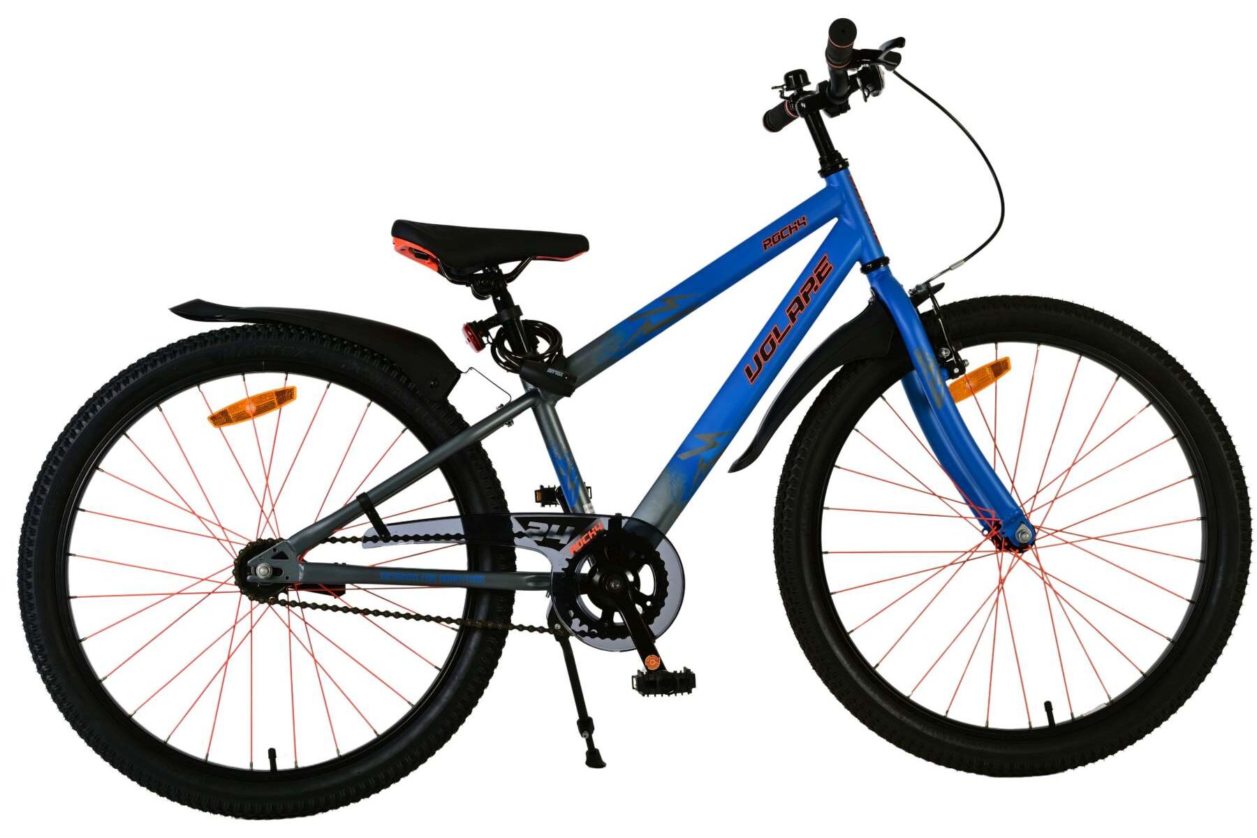 Volare Kinderfahrrad Rocky f&uuml;r Jungen 24 Zoll Kinderrad in Blau - Bild 1