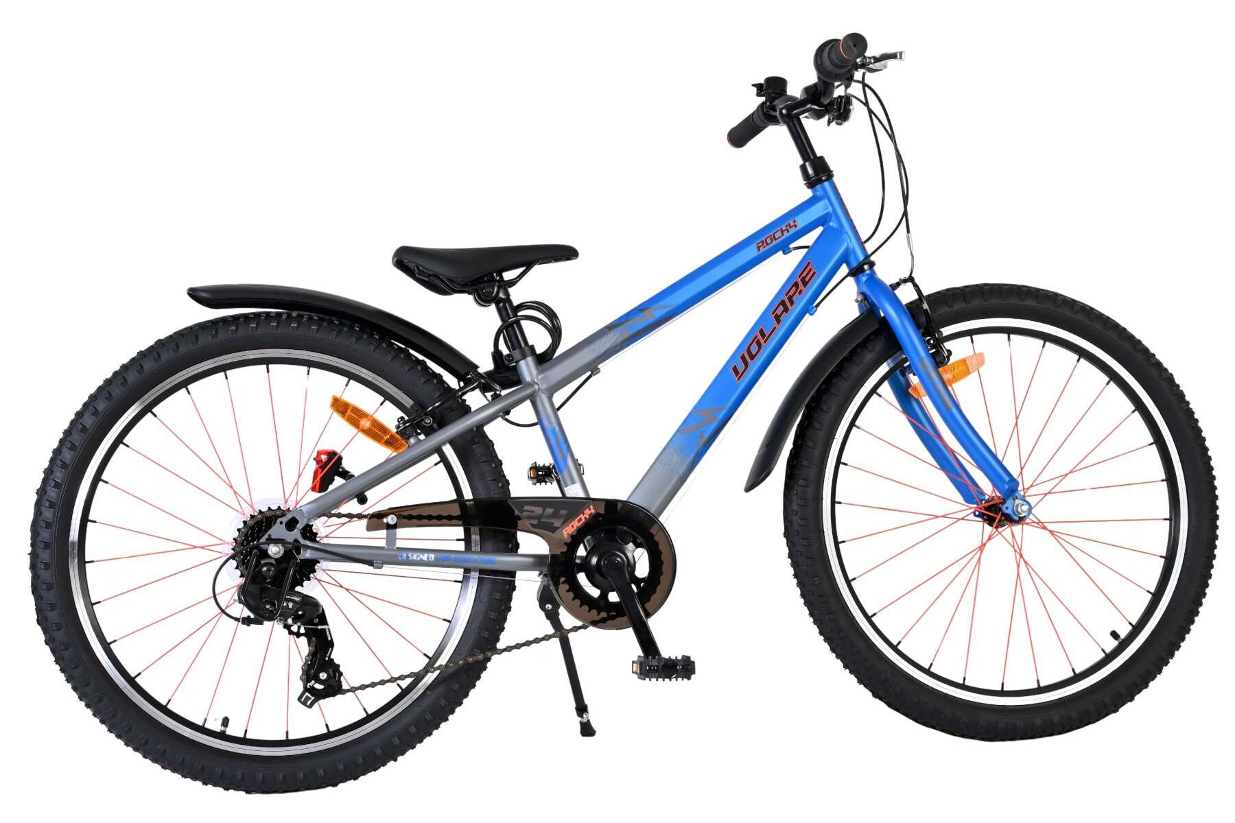 Volare Kinderfahrrad Rocky f&uuml;r Jungen 24 Zoll Kinderrad in Blau, 7 G&auml;nge - Bild 1