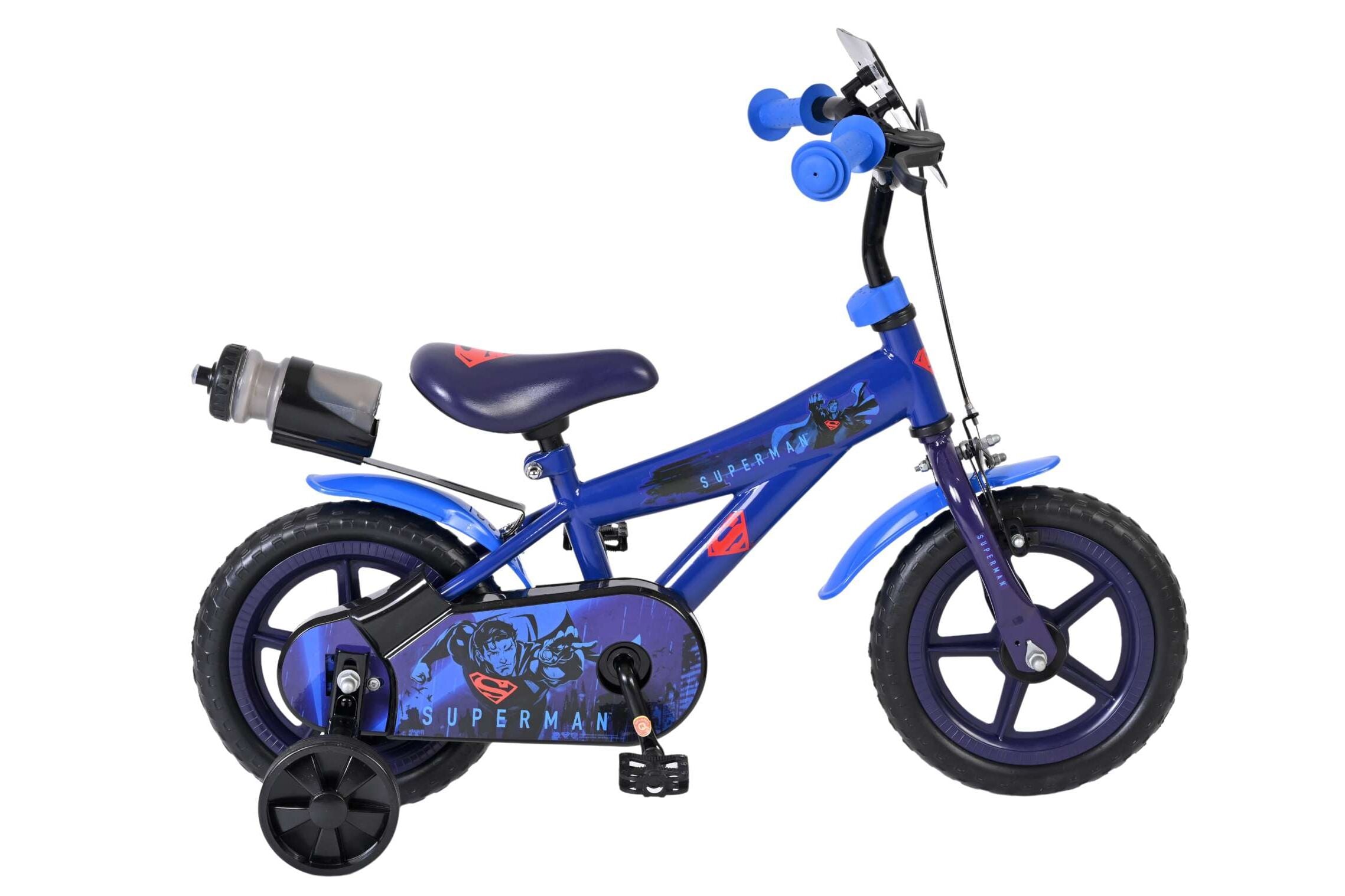 Volare Kinderfahrrad Superman f&uuml;r Jungen 12 Zoll Kinderrad in Mag-Felgen, Blau - Bild 1