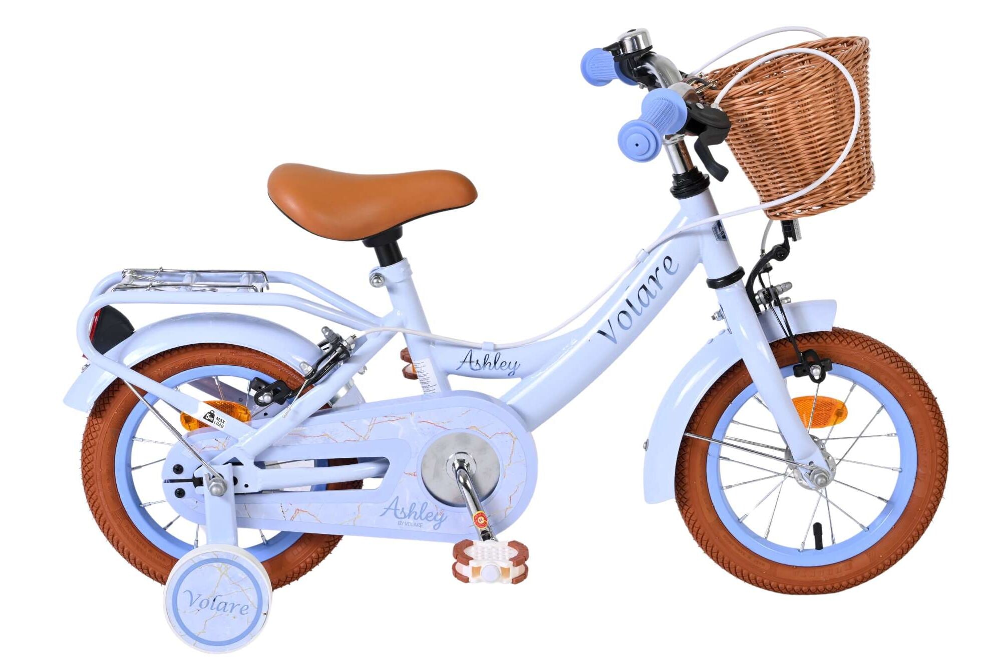Volare Kinderfahrrad Ashley f&uuml;r M&auml;dchen 12 Zoll Kinderrad in Pastellblau, Zwei Handbremsen - Bild 1