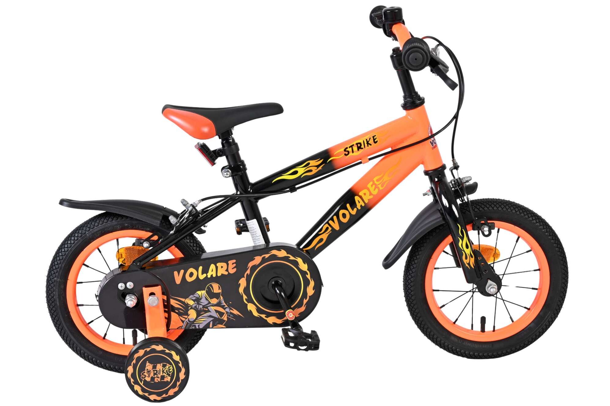 Volare Kinderfahrrad Strike f&uuml;r Jungen 12 Zoll Kinderrad in Orange, Zwei Handbremsen - Bild 1