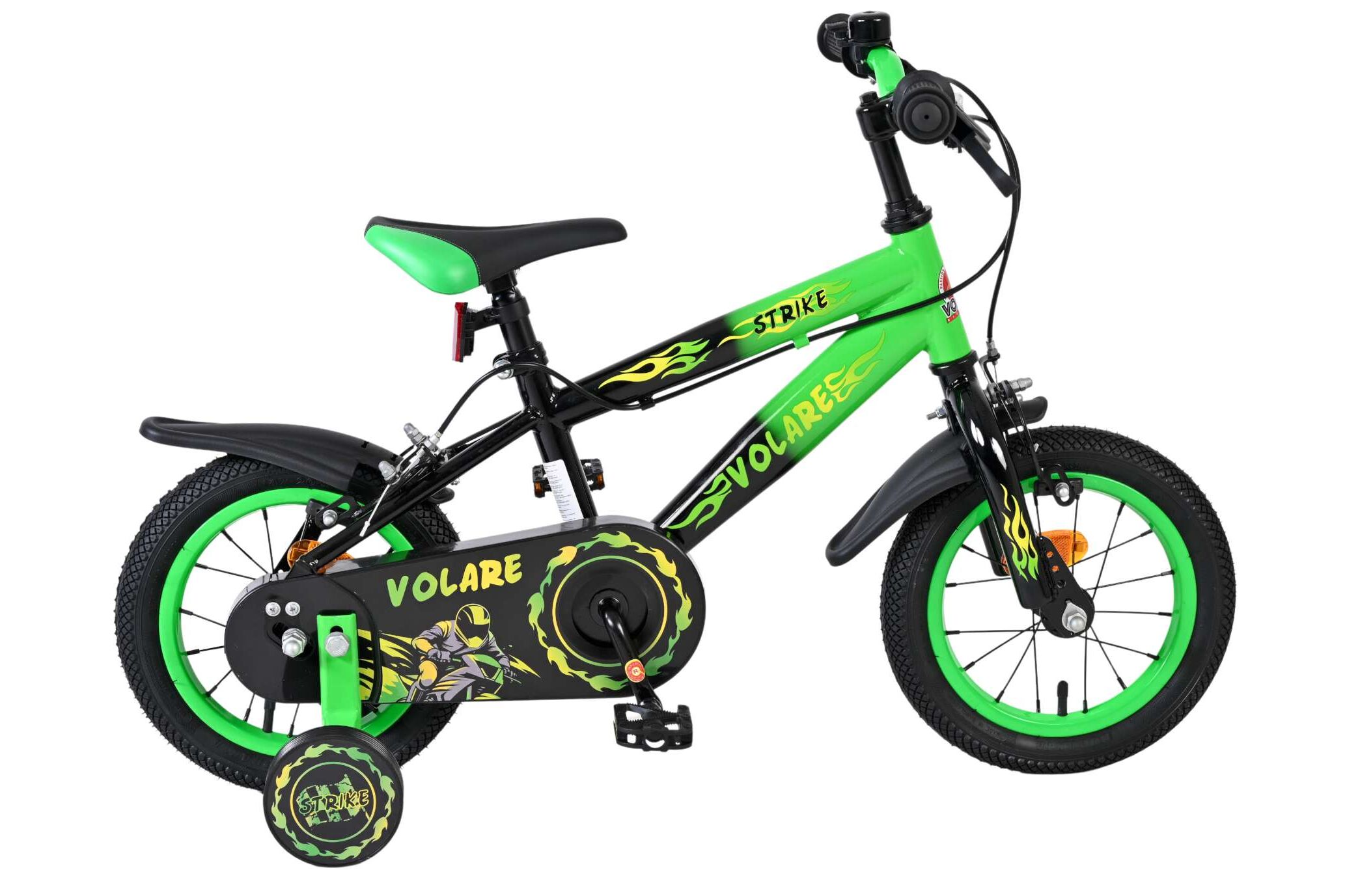 Volare Kinderfahrrad Strike f&uuml;r Jungen 12 Zoll Kinderrad in Gr&uuml;n, Zwei Handbremsen - Bild 1
