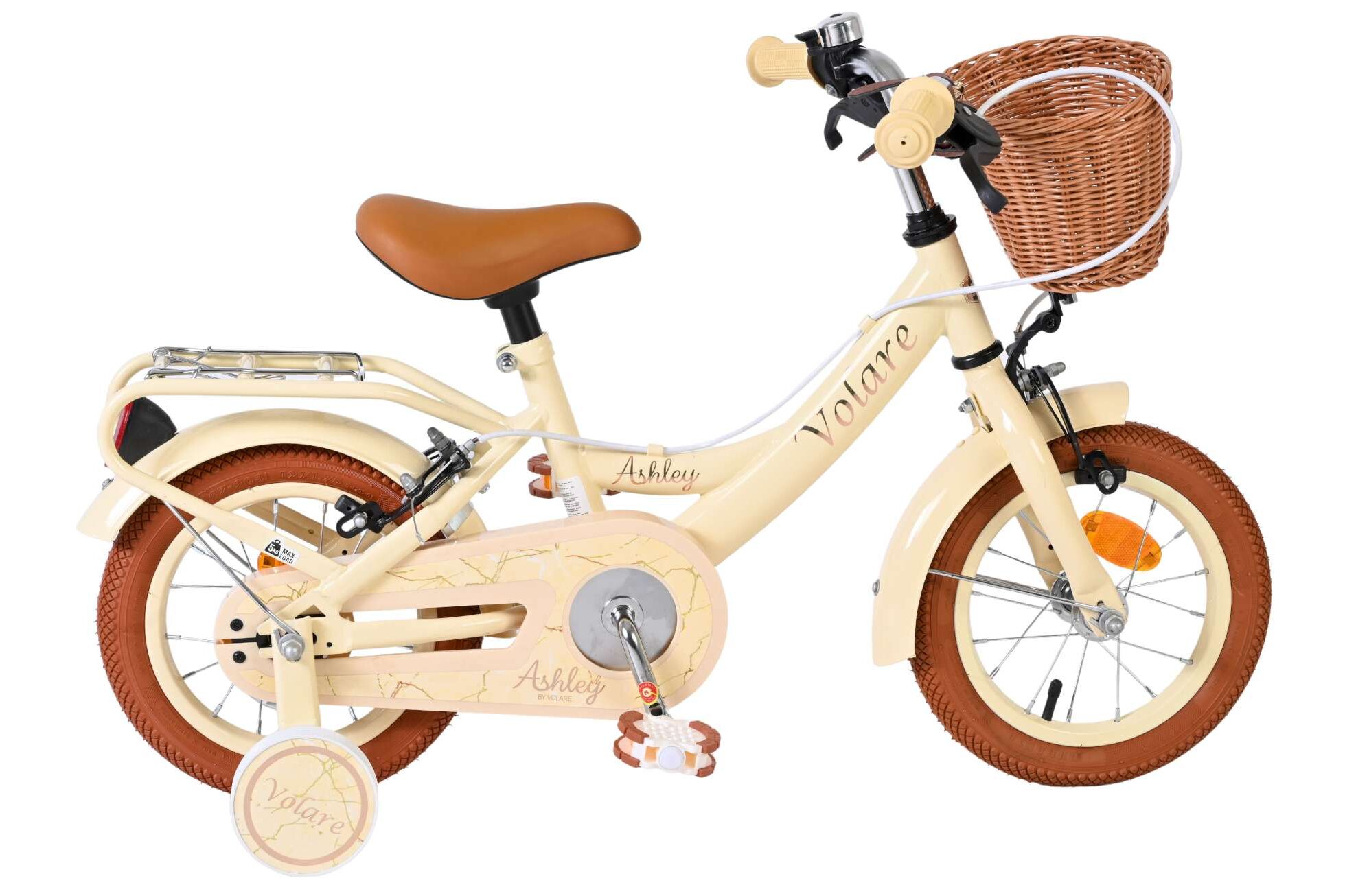 Volare Kinderfahrrad Ashley f&uuml;r M&auml;dchen 12 Zoll Kinderrad in Creme, Zwei Handbremsen - Bild 1