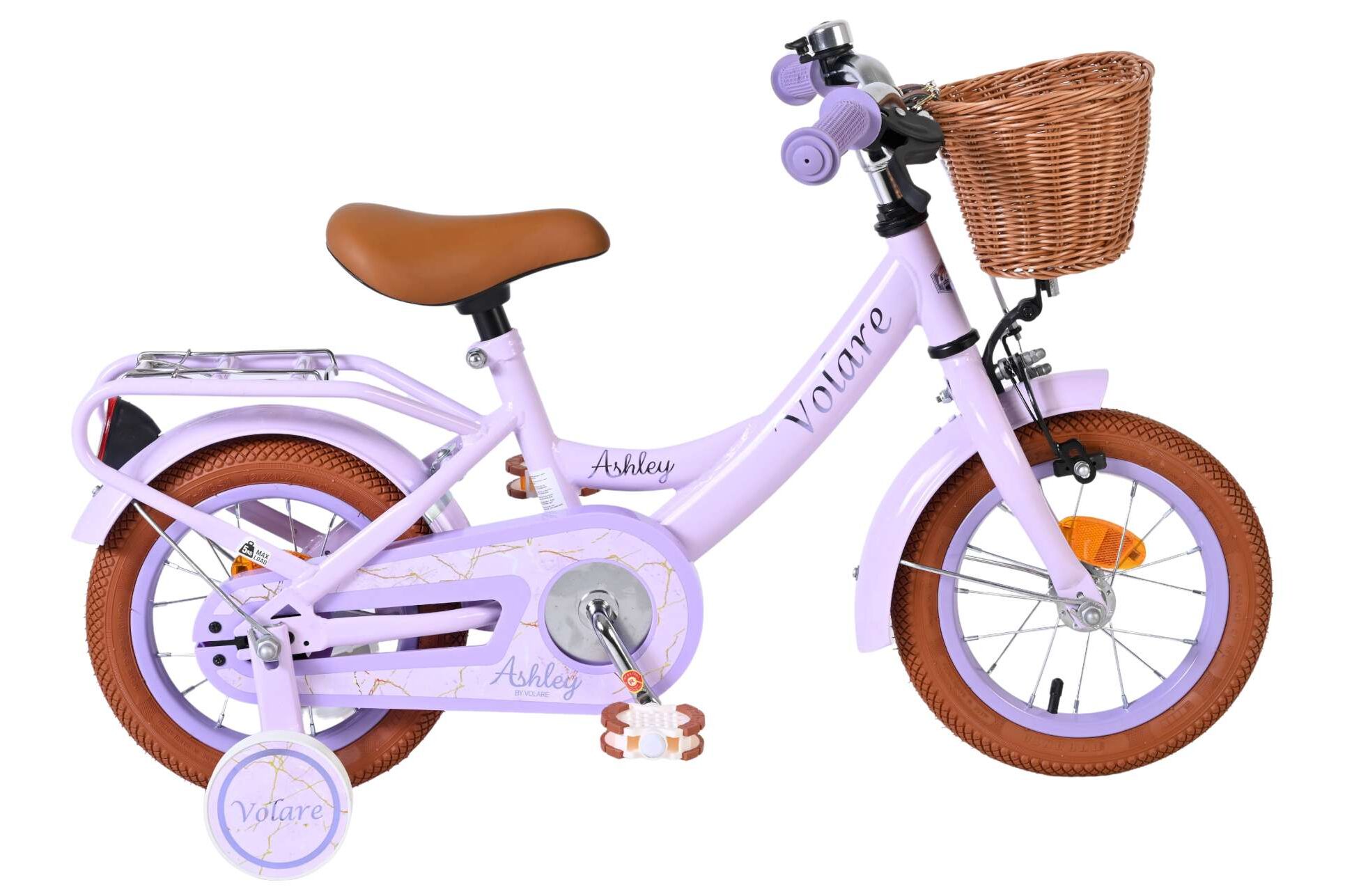 Volare Kinderfahrrad Ashley f&uuml;r M&auml;dchen 12 Zoll Kinderrad in Lila - Bild 1