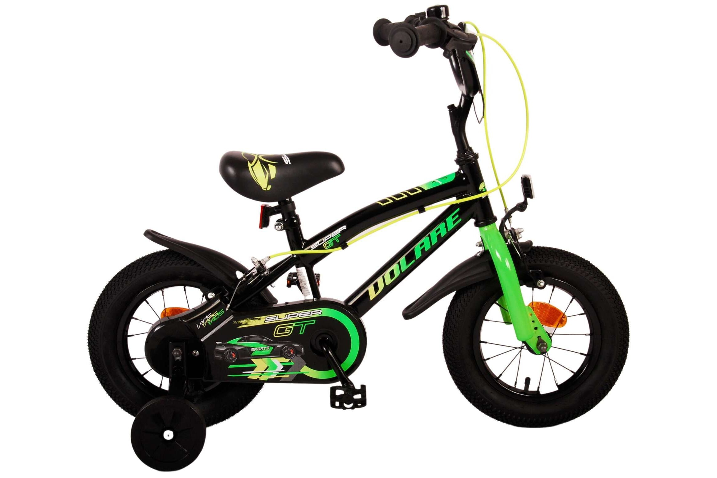 Volare Kinderfahrrad Super GT f&uuml;r Jungen 12 Zoll Kinderrad in Gr&uuml;n, Zwei Handbremsen - Bild 1