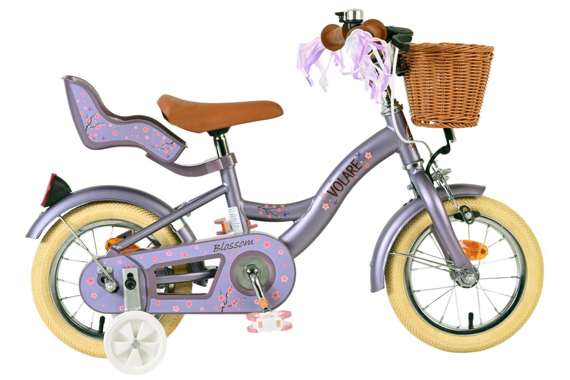Volare Kinderfahrrad Blossom f&uuml;r M&auml;dchen 12 Zoll Kinderrad in Lila - Bild 1