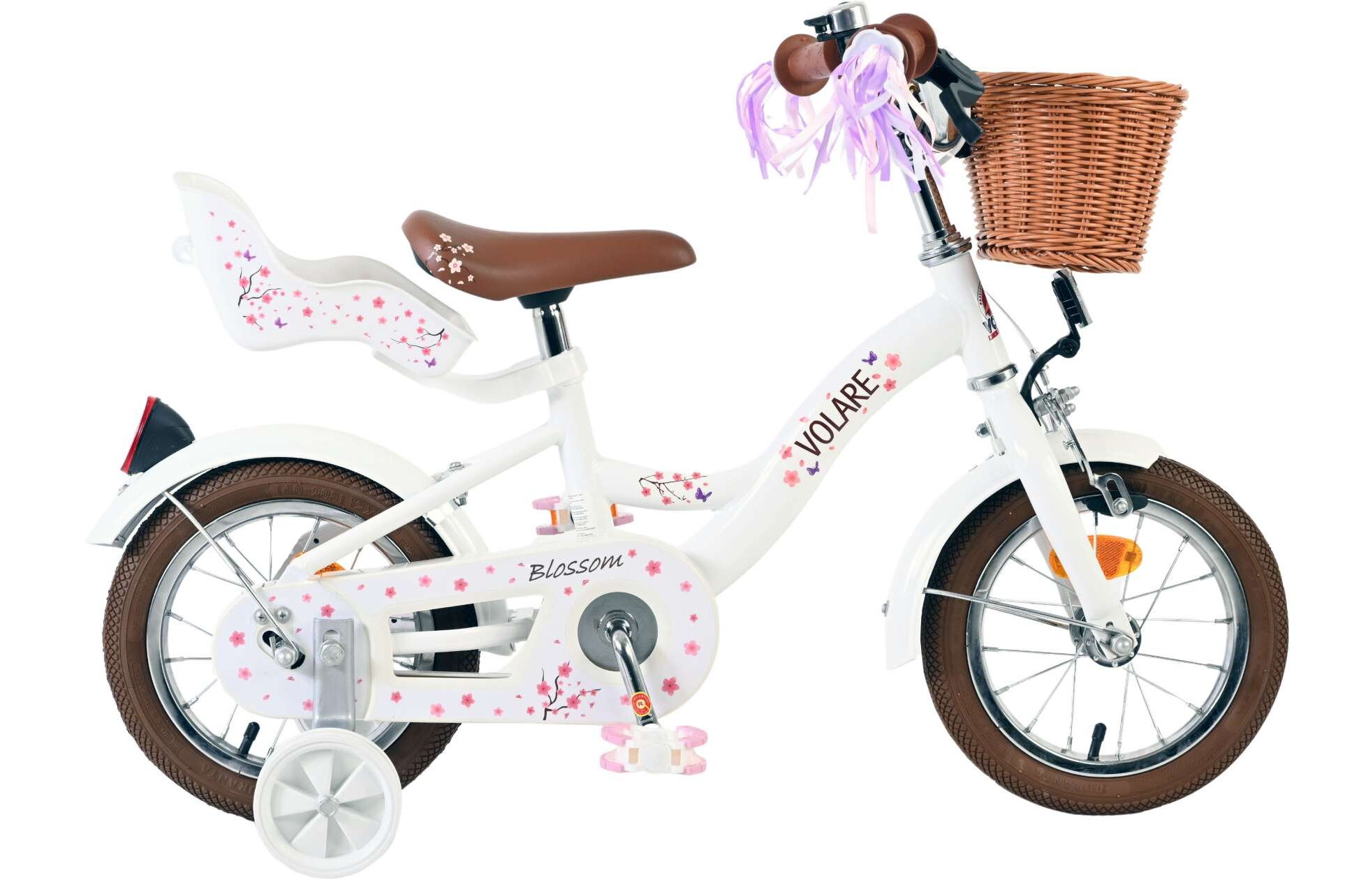 Volare Kinderfahrrad Blossom f&uuml;r M&auml;dchen 12 Zoll Kinderrad in Wei&szlig; - Bild 1