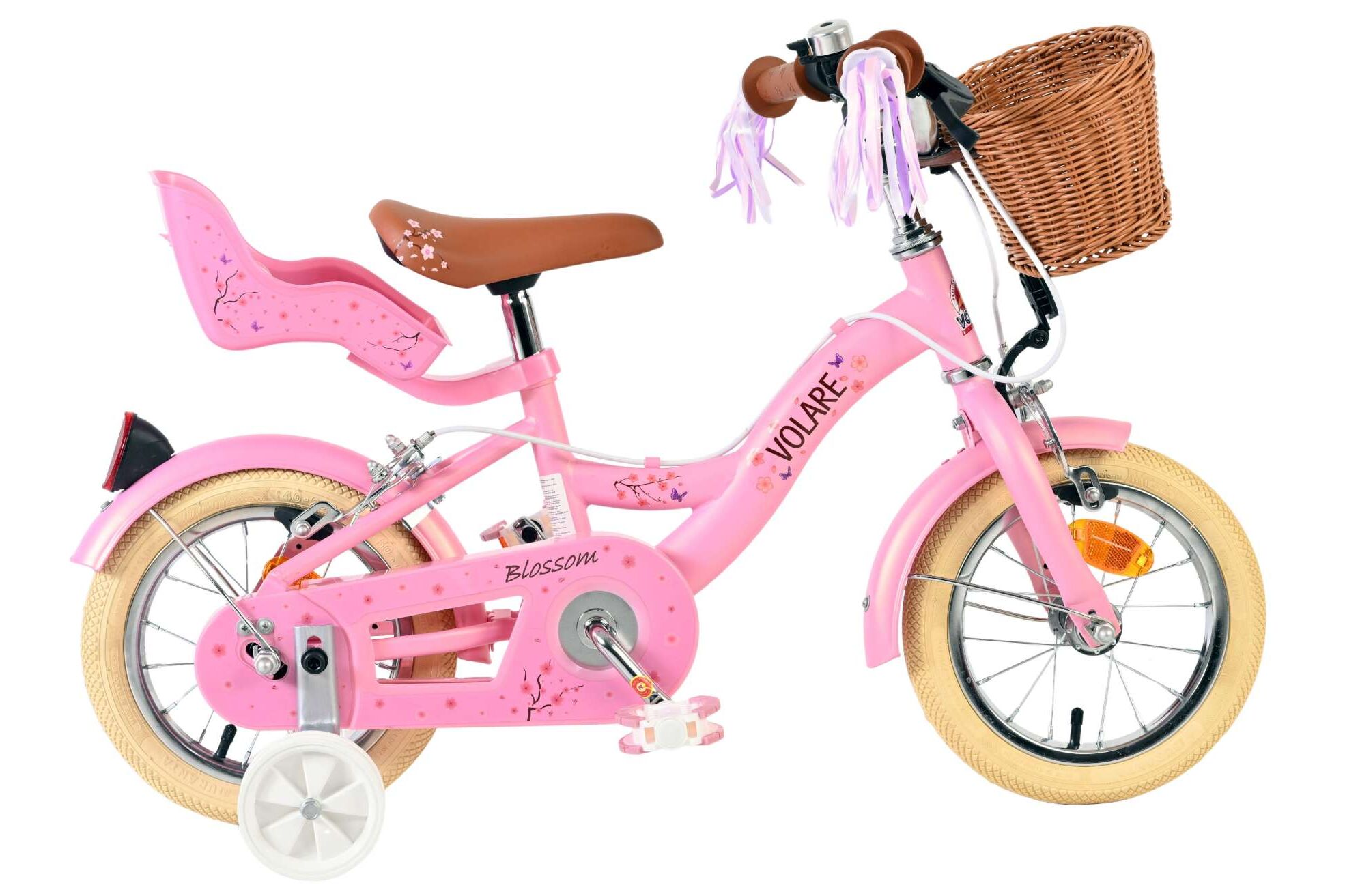 Volare Kinderfahrrad Blossom f&uuml;r M&auml;dchen 12 Zoll Kinderrad in Rosa, Zwei Handbremsen - Bild 1