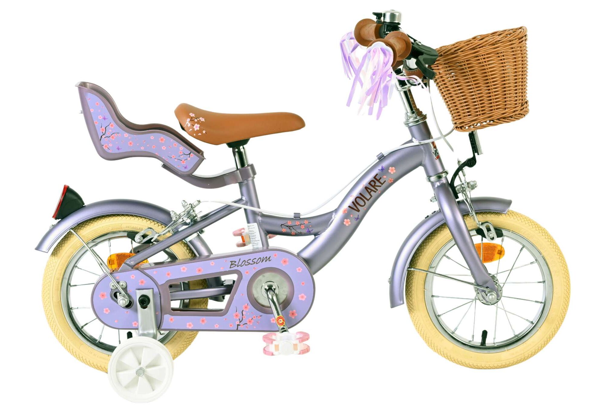 Volare Kinderfahrrad Blossom f&uuml;r M&auml;dchen 12 Zoll Kinderrad in Lila, Zwei Handbremsen - Bild 1