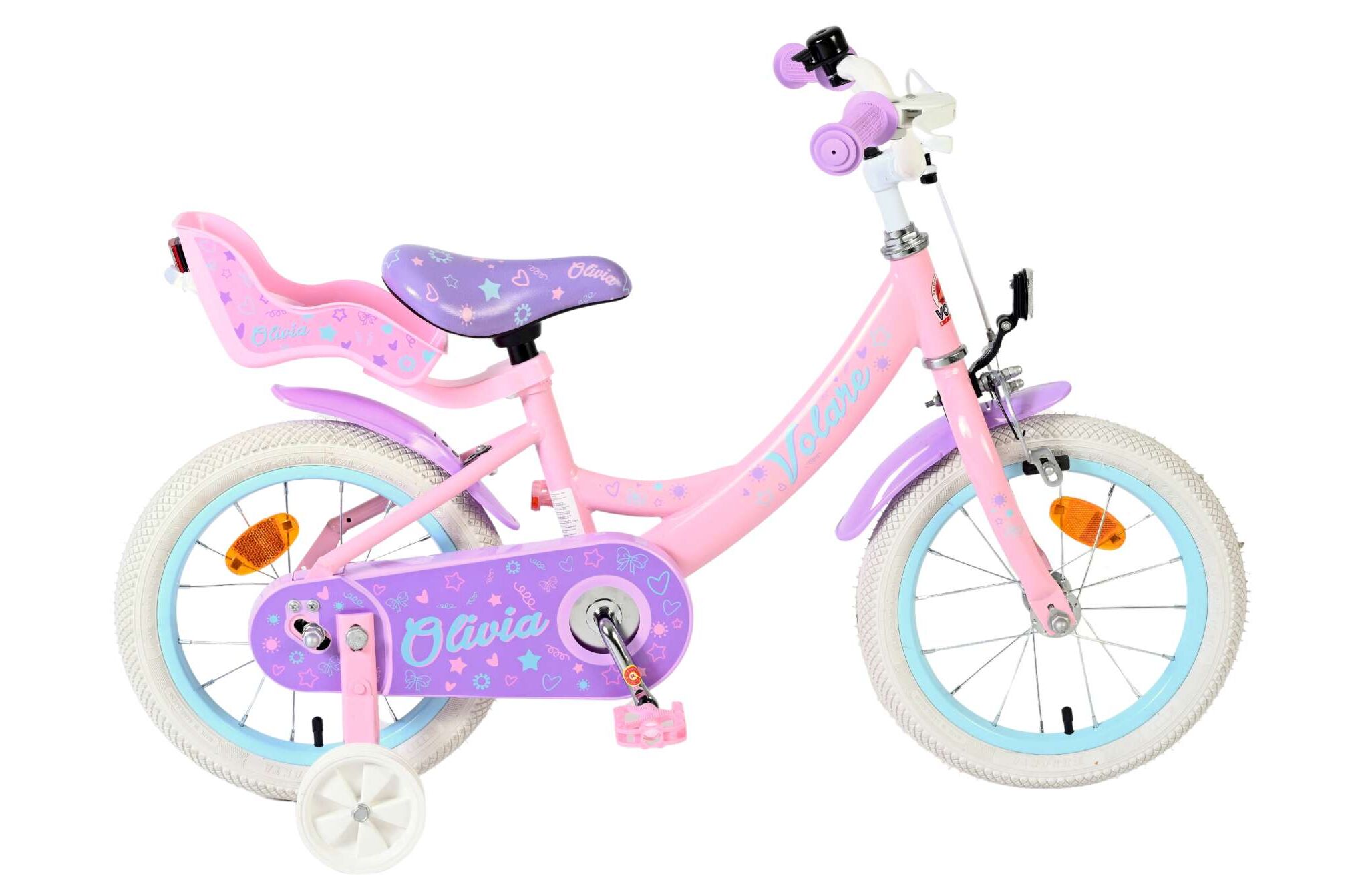 Volare Kinderfahrrad Olivia f&uuml;r M&auml;dchen 14 Zoll Kinderrad in Rosa - Bild 1