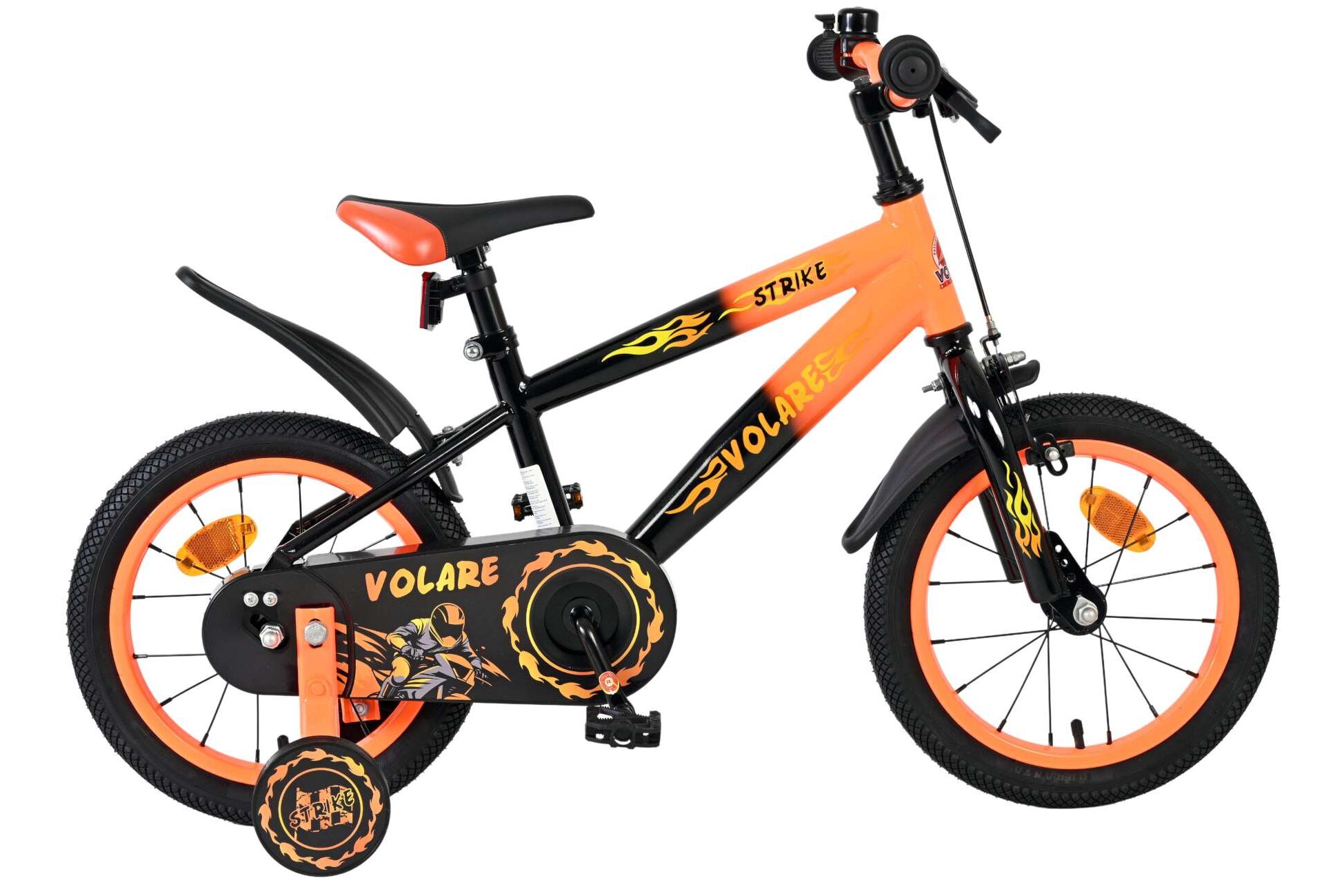 Volare Kinderfahrrad Strike f&uuml;r Jungen 14 Zoll Kinderrad in Orange - Bild 1