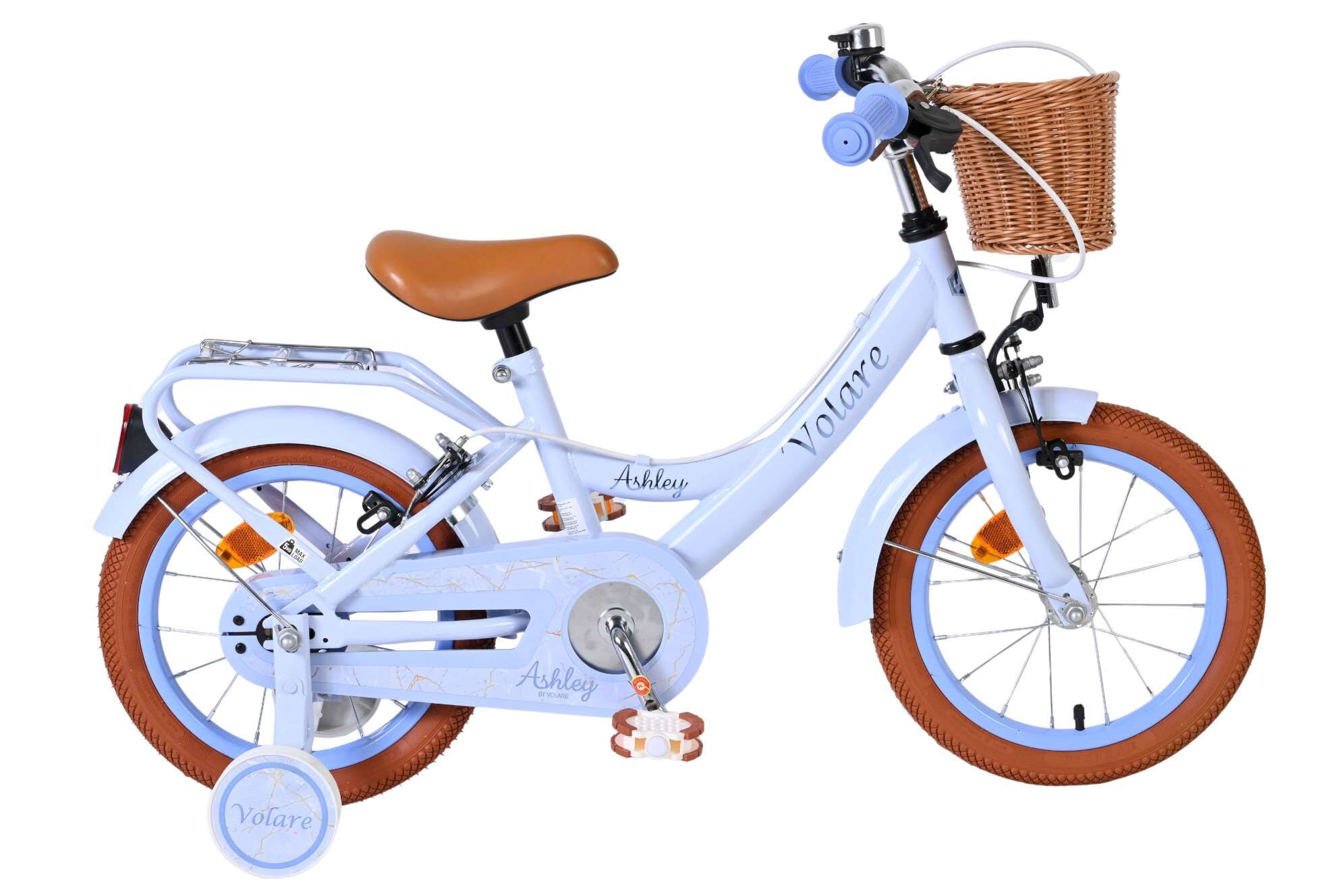 Volare Kinderfahrrad Ashley f&uuml;r M&auml;dchen 14 Zoll Kinderrad in Pastellblau, Zwei Handbremsen - Bild 1