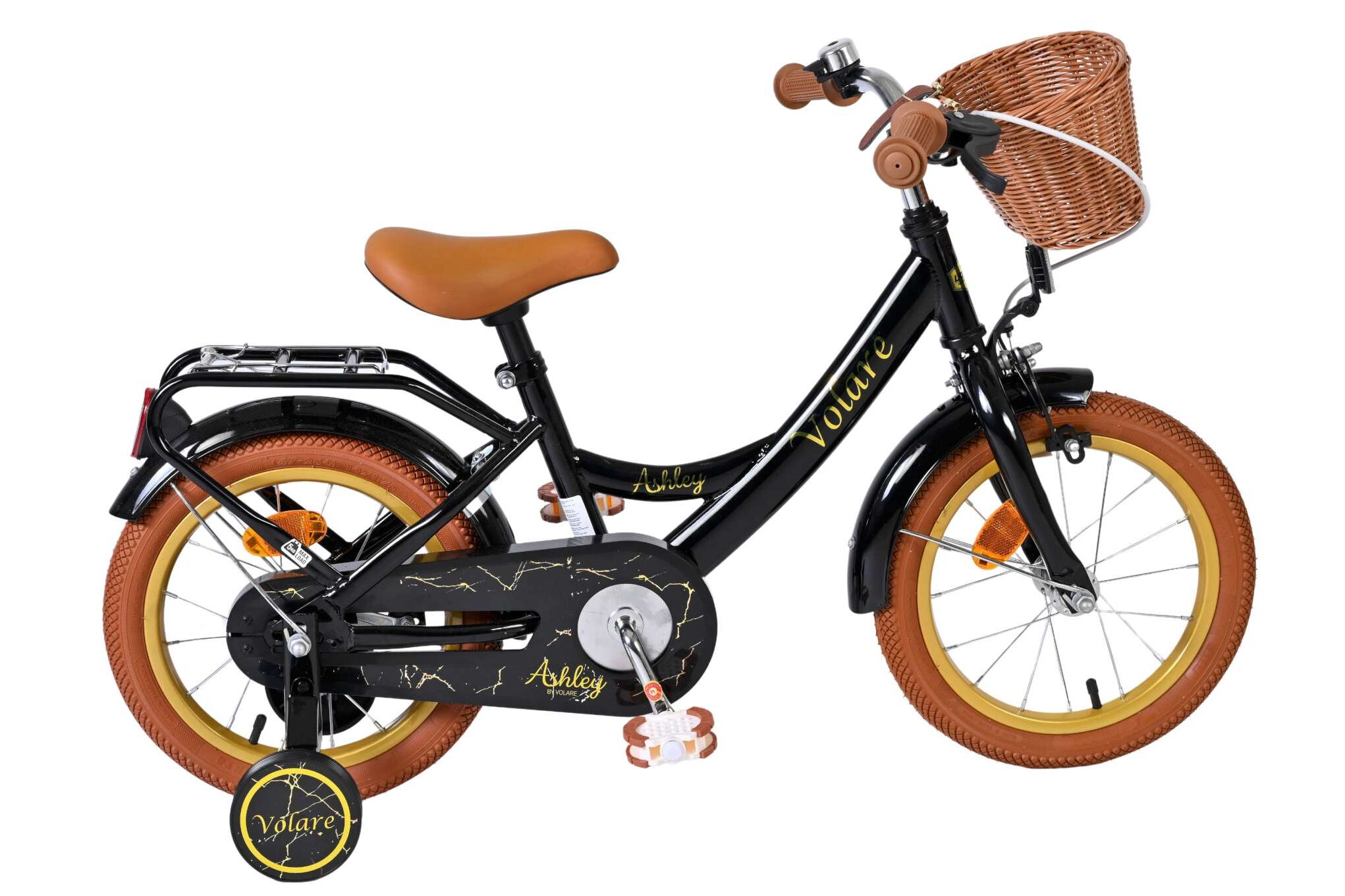 Volare Kinderfahrrad Ashley f&uuml;r M&auml;dchen 14 Zoll Kinderrad in Schwarz - Bild 1