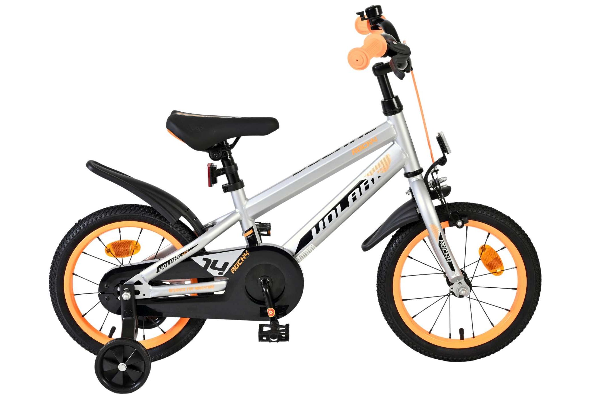 Volare Kinderfahrrad Rocky f&uuml;r Jungen 14 Zoll Kinderrad in Grau - Bild 1