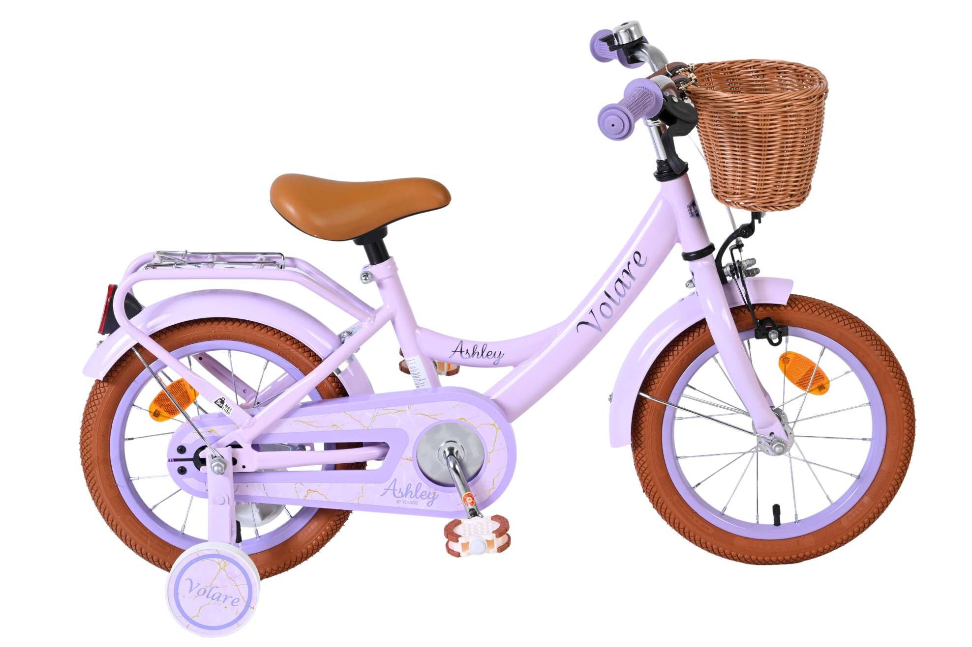 Volare Kinderfahrrad Ashley f&uuml;r M&auml;dchen 14 Zoll Kinderrad in Lila - Bild 1