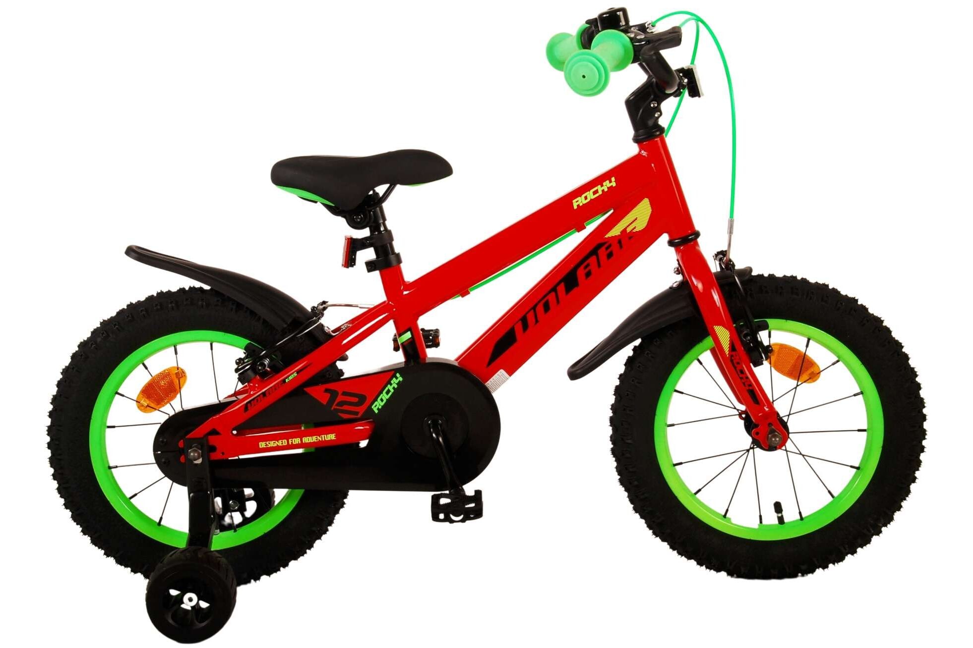 Volare Kinderfahrrad Rocky f&uuml;r Jungen 14 Zoll Kinderrad in Rot, Zwei Handbremsen - Bild 1