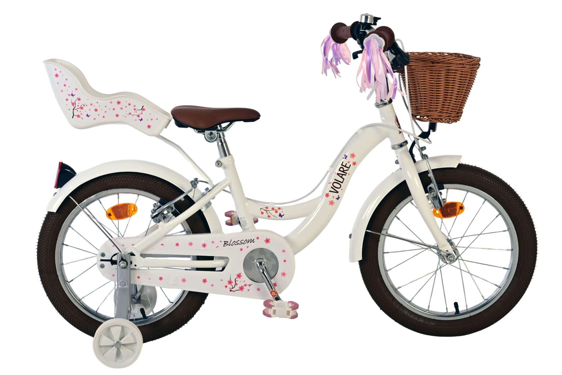 Volare Kinderfahrrad Blossom f&uuml;r M&auml;dchen 16 Zoll Kinderrad in Wei&szlig;, Zwei Handbremsen - Bild 1