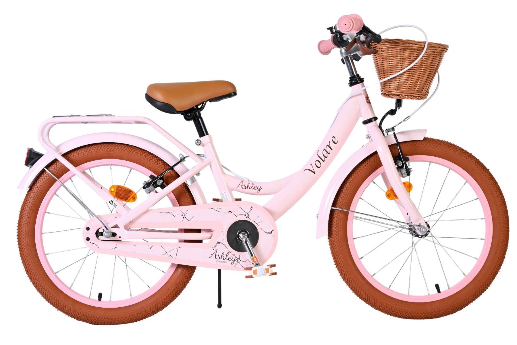 Volare Kinderfahrrad Ashley f&uuml;r M&auml;dchen 18 Zoll Kinderrad in Rosa, Zwei Handbremsen - Bild 1
