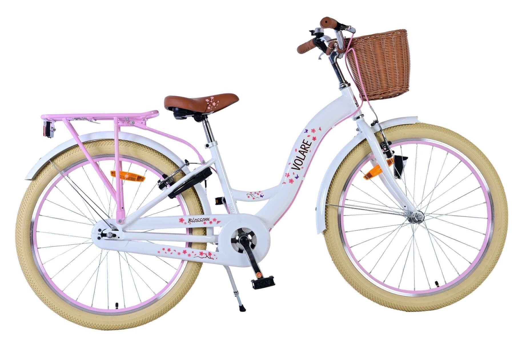 Volare Kinderfahrrad Blossom f&uuml;r M&auml;dchen 24 Zoll Kinderrad in Wei&szlig;, Zwei Handbremsen - Bild 1