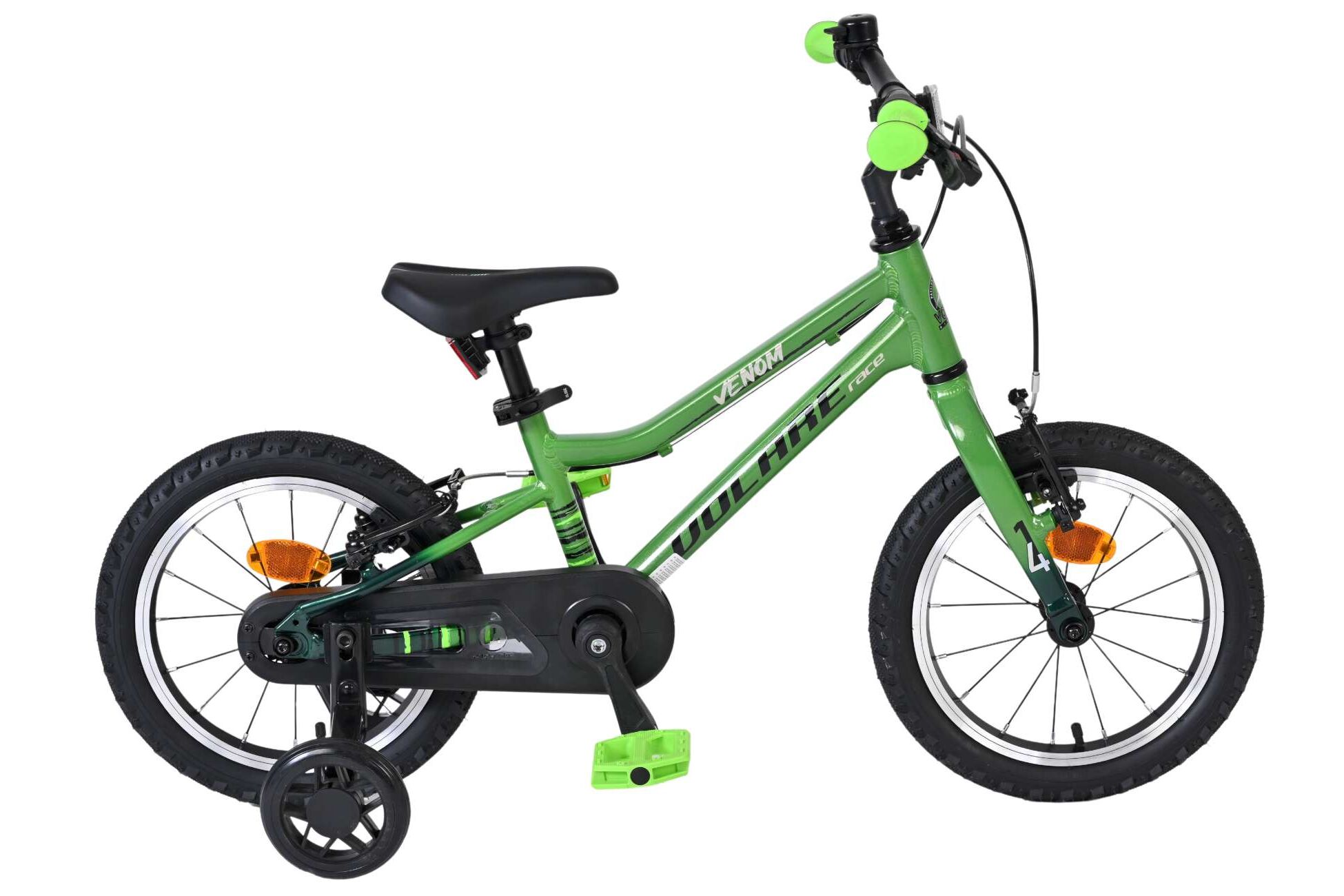 Volare Kinderfahrrad Venom f&uuml;r Jungen 14 Zoll Kinderrad in Gr&uuml;n, Zwei Handbremsen - Bild 1