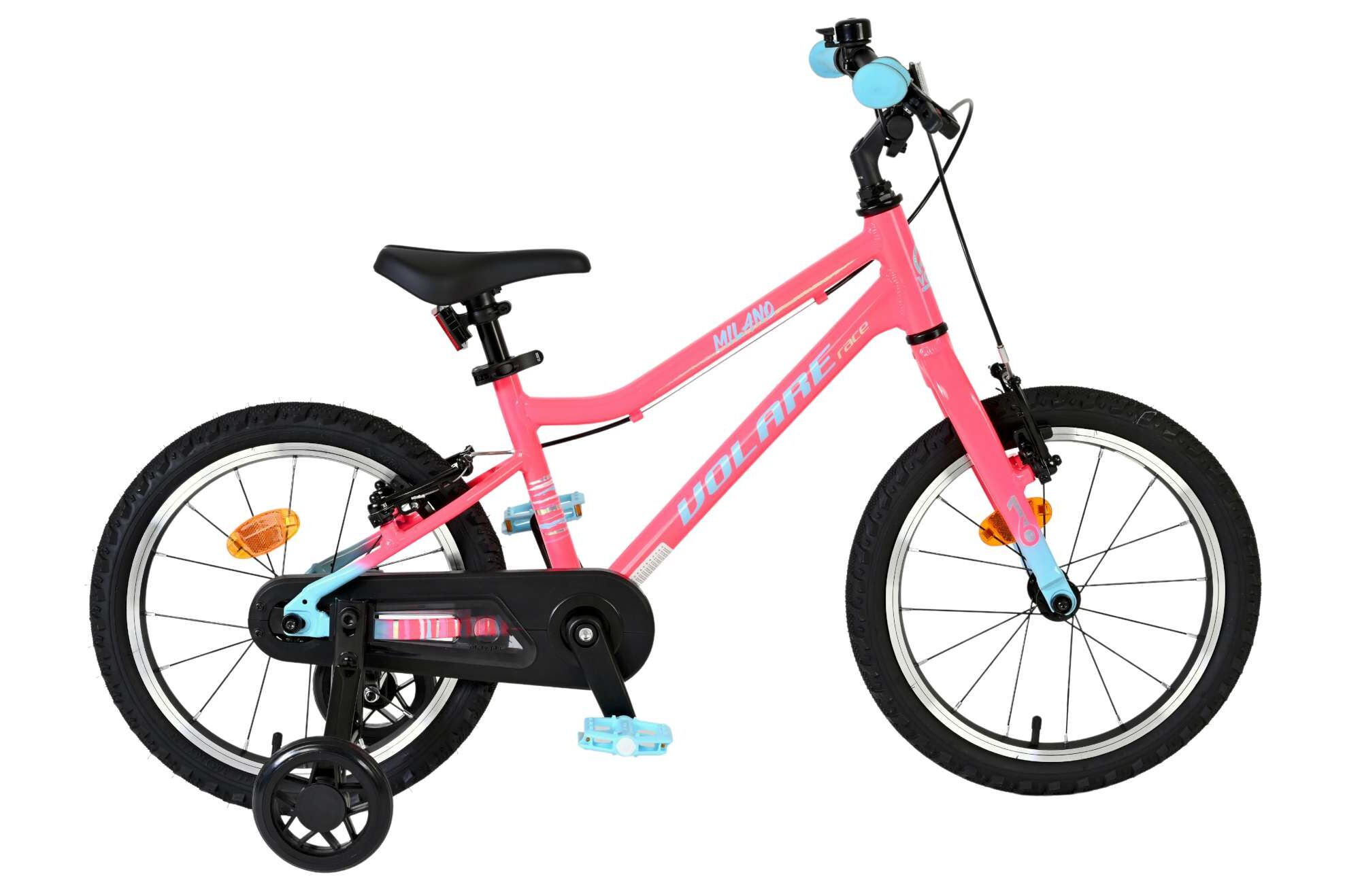 Volare Kinderfahrrad Milano f&uuml;r M&auml;dchen 16 Zoll Kinderrad in Rosa, Zwei Handbremsen - Bild 1