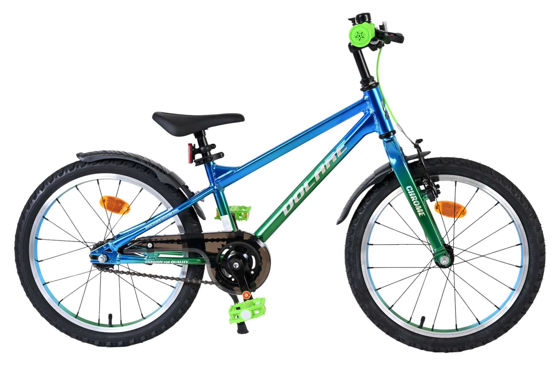 Volare Kinderfahrrad Chrome f&uuml;r Jungen 18 Zoll Kinderrad in Blaugr&uuml;n - Bild 1