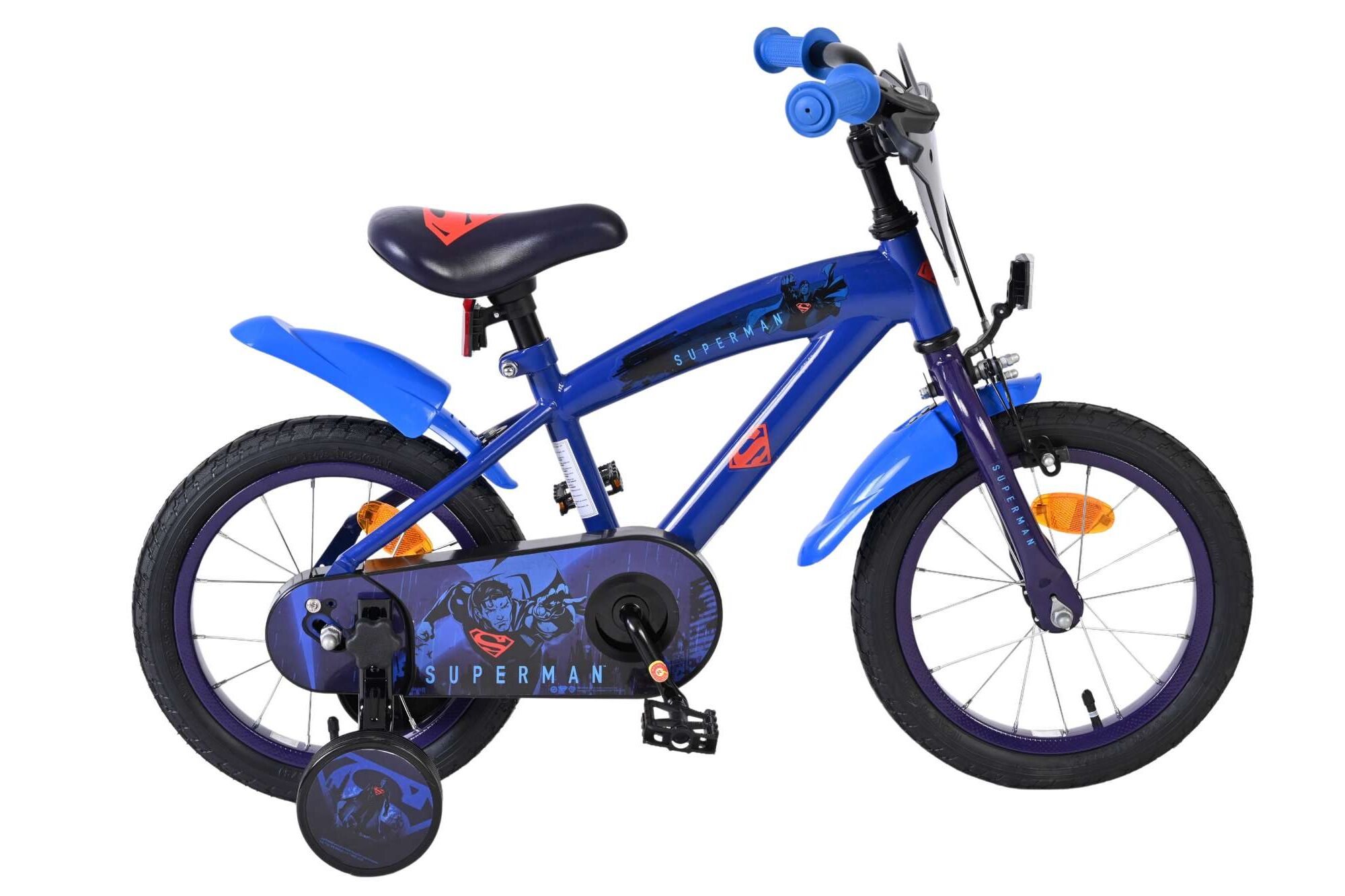 Volare Kinderfahrrad Superman f&uuml;r Jungen 14 Zoll Kinderrad in Blau - Bild 1