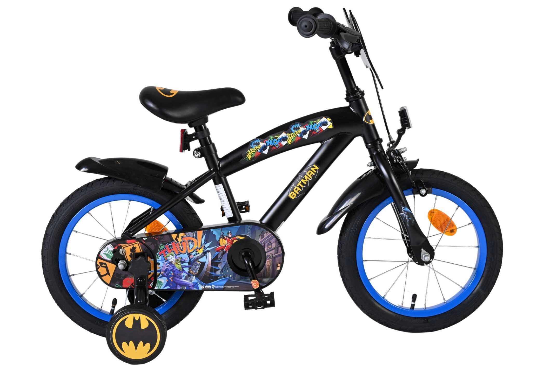 Volare Kinderfahrrad Batman f&uuml;r Jungen 14 Zoll Kinderrad in Schwarz - Bild 1