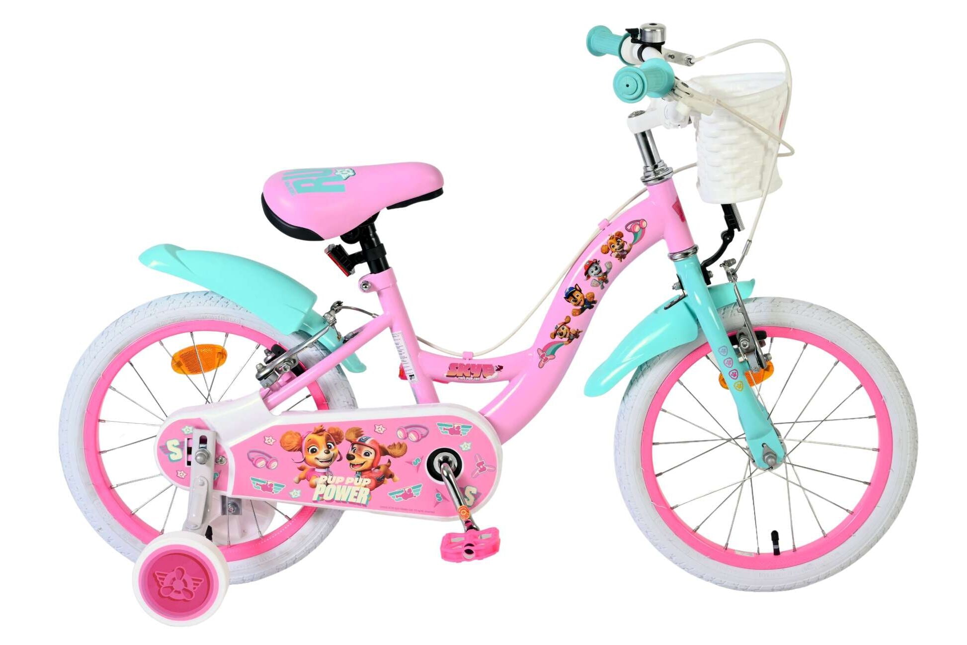 Volare Kinderfahrrad Paw Patrol f&uuml;r M&auml;dchen 16 Zoll Kinderrad in Rosa, Zwei Handbremsen - Bild 1