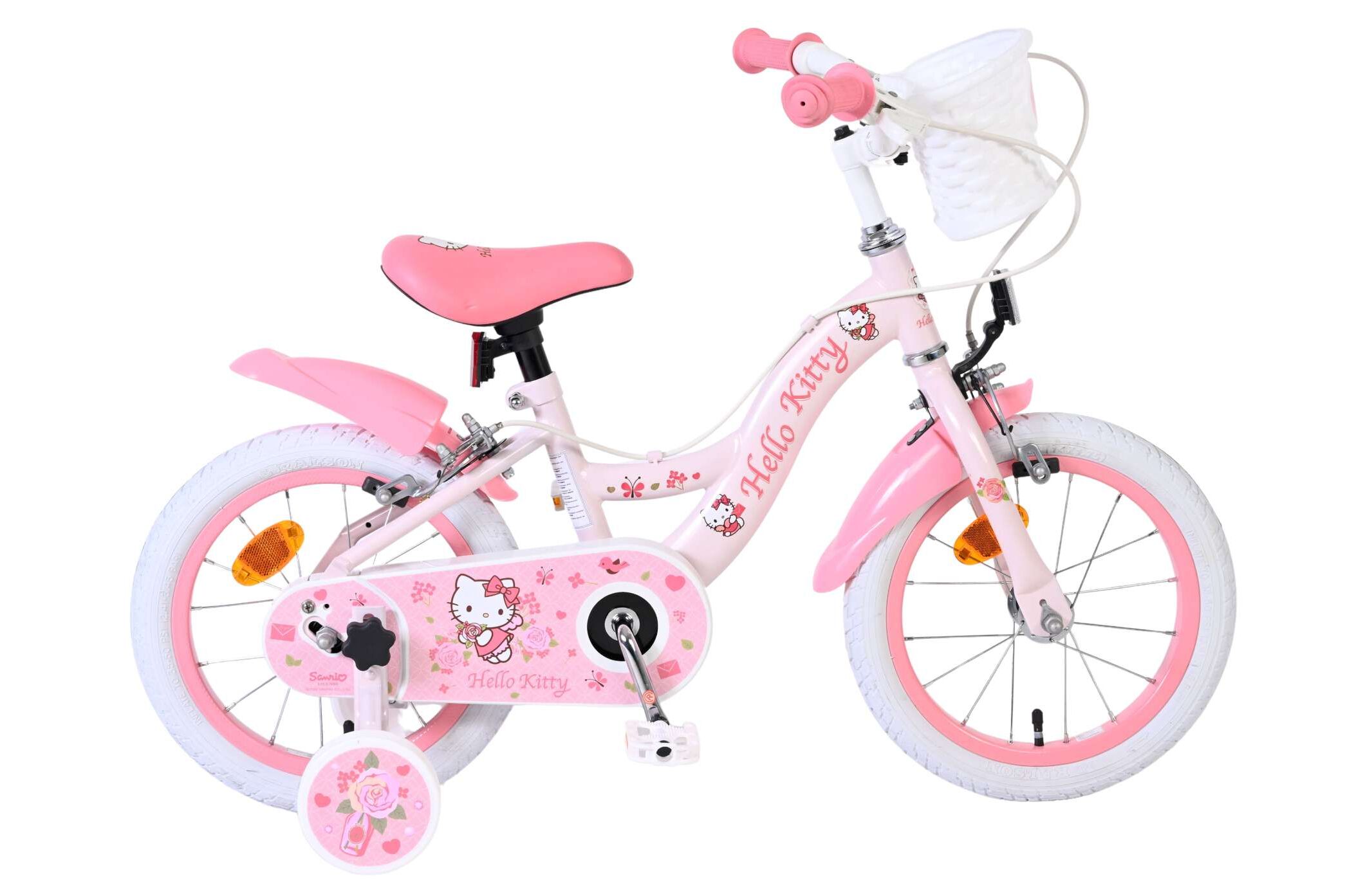 Volare Kinderfahrrad Hello Kitty f&uuml;r M&auml;dchen 14 Zoll Kinderrad in Rosa, Zwei Handbremsen - Bild 1