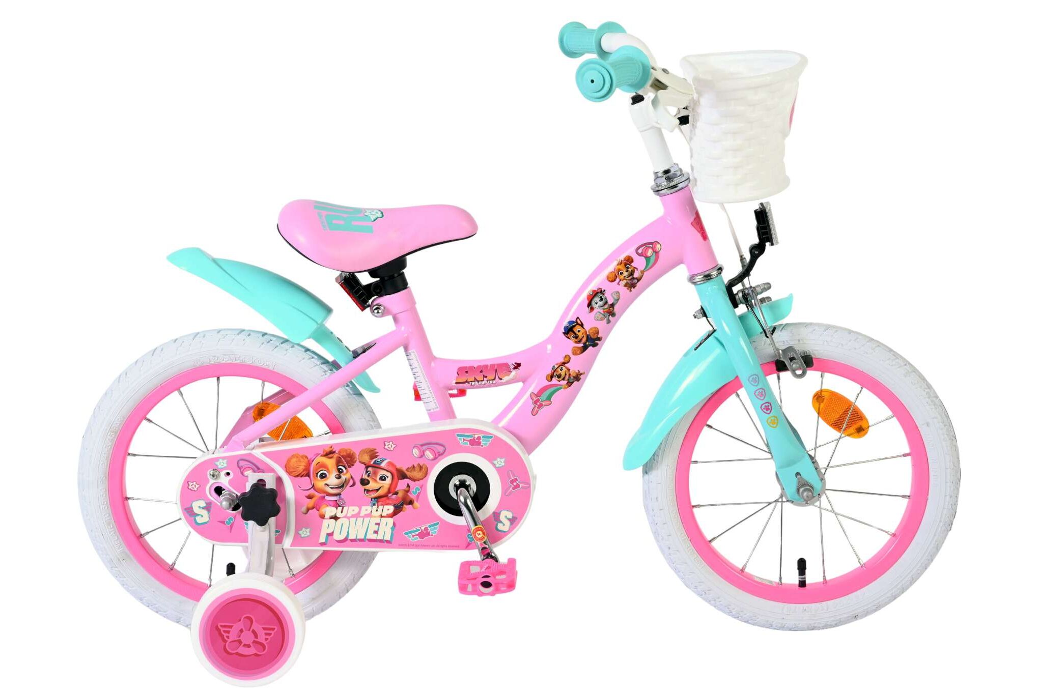 Volare Kinderfahrrad Paw Patrol f&uuml;r M&auml;dchen 14 Zoll Kinderrad in Rosa - Bild 1